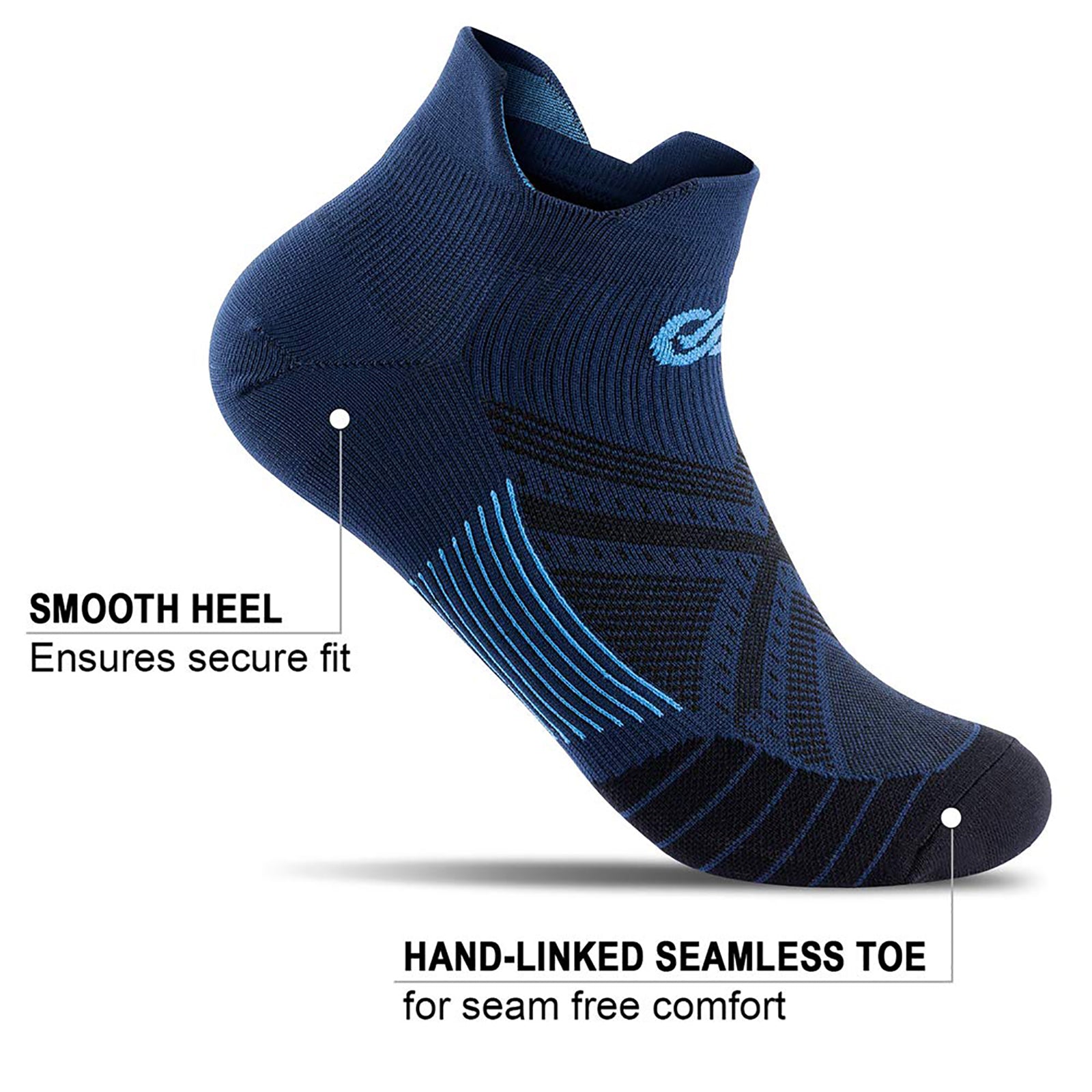 GECKOMAN x PAPLUS Ankle Compression Running Socks for Men & Women - 2 Pairs Pack - Moisture Wicking & Breathable for Marathon, Hiking, Gym Workout & Sports Performance