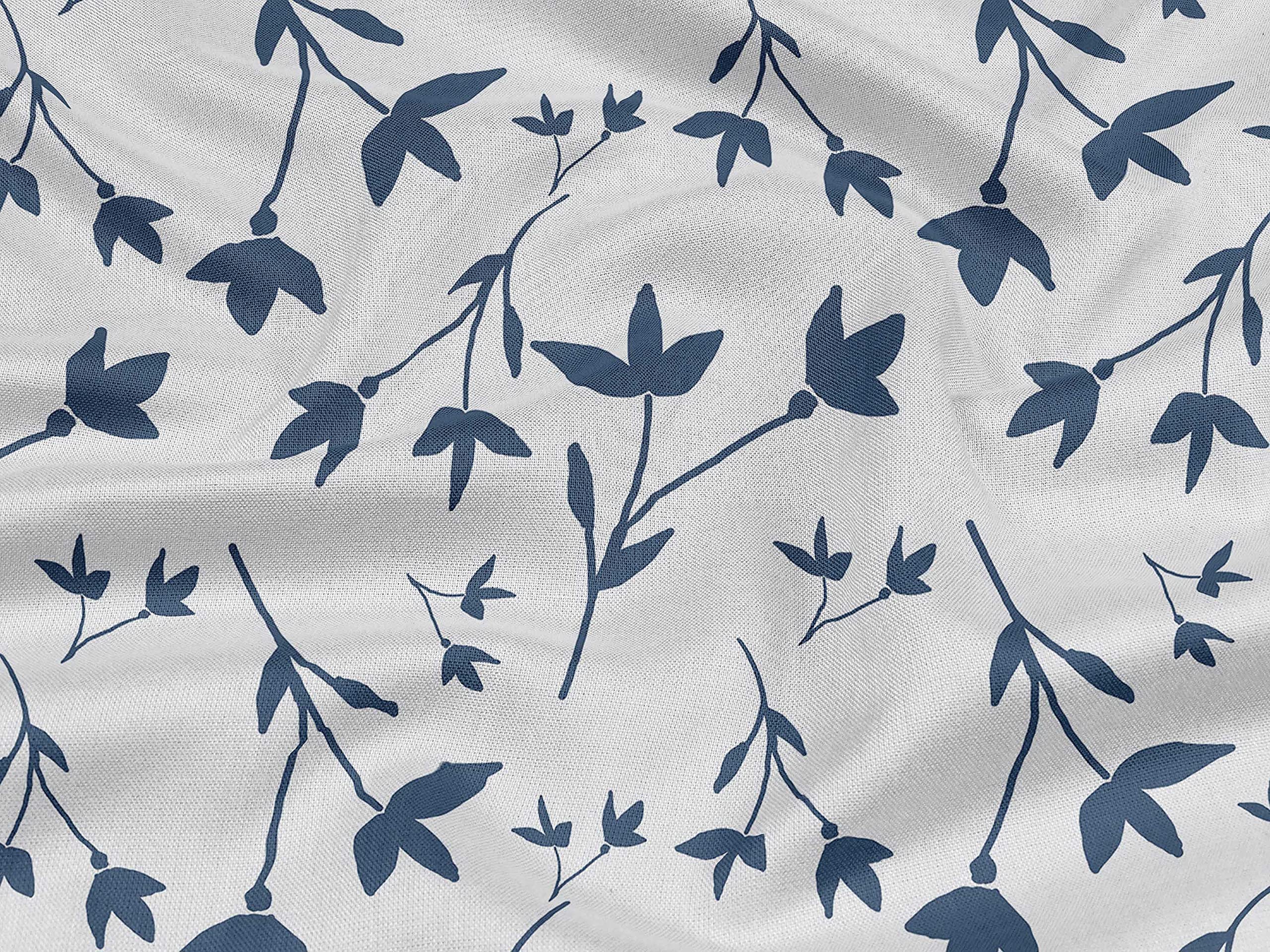 oneOone Rayon White Floral Printed Fabric by The Yard - 56 Inch Wide for DIY Clothing, Dresses, Skirts & Home Decor Sewing Projects | Soft & Breathable Material for Crafting
