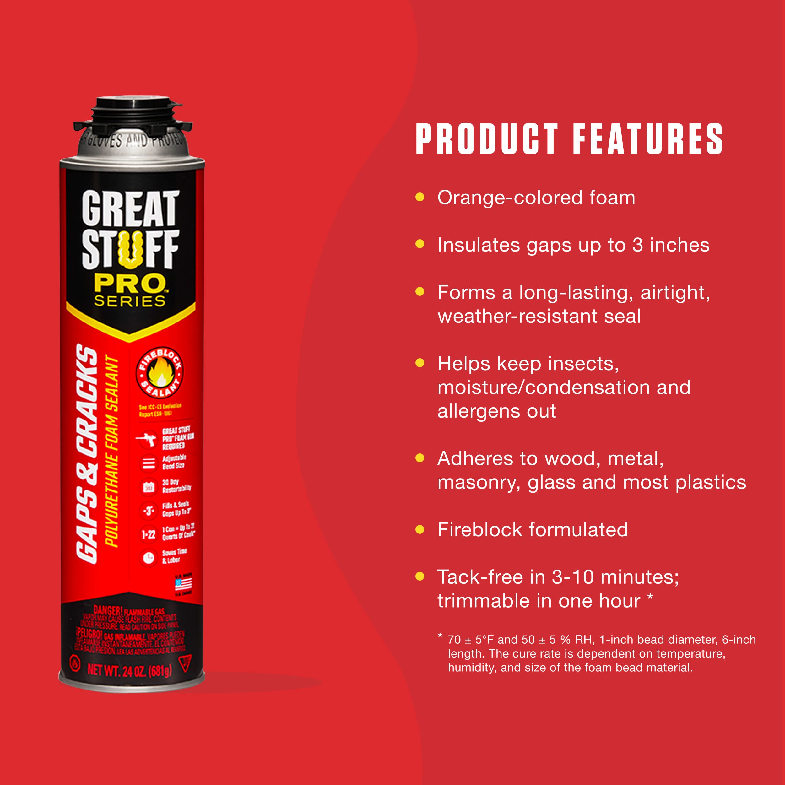 Great Stuff PRO Gaps & Cracks 24 oz Gun-Applied Insulating Foam Sealant (12 Pack) - Cream | High-Performance Air & Moisture Barrier for Home & Commercial Use | Ideal for Sealing Gaps Around Windows, Doors, Pipes & Electrical Outlets