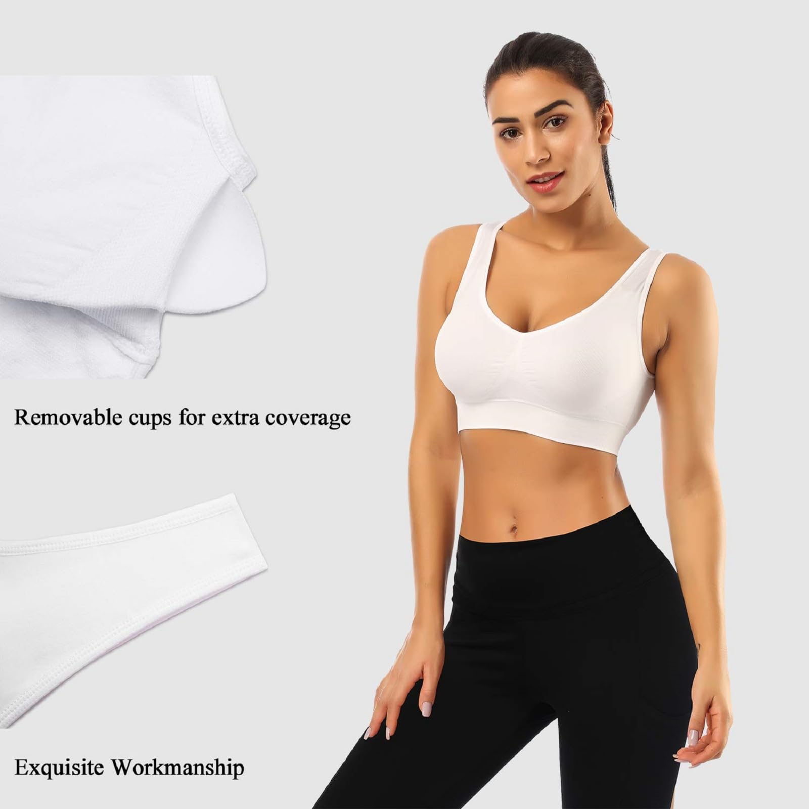 BESTENA Comfort Bra for Women - Seamless Wireless Sleep Bra with Removable Pads, Yoga & Sports Bra - Perfect for Sleeping, Lounge Wear, Yoga, Gym & Everyday Comfort