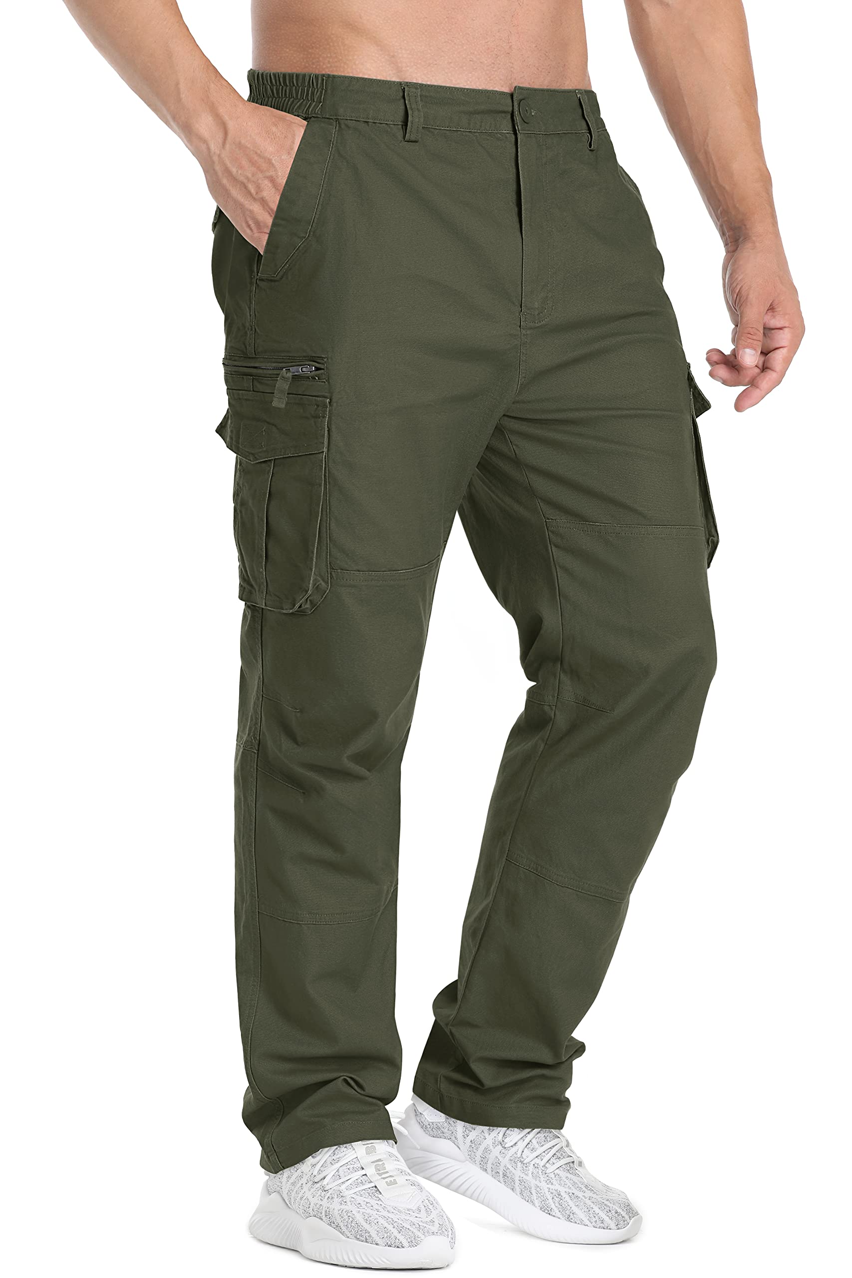 **MAGCOMSEN Men's Cargo Pants - Stretchy Lightweight Work Joggers with 7 Pockets for Outdoor Hiking, Casual Wear & Travel**