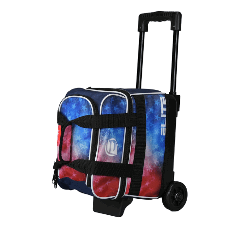 ELITE Basic Single Roller Bowling Bag - Red, Blue, White | Durable & Lightweight for League Play & Practice | Perfect for Bowling Enthusiasts & Beginners