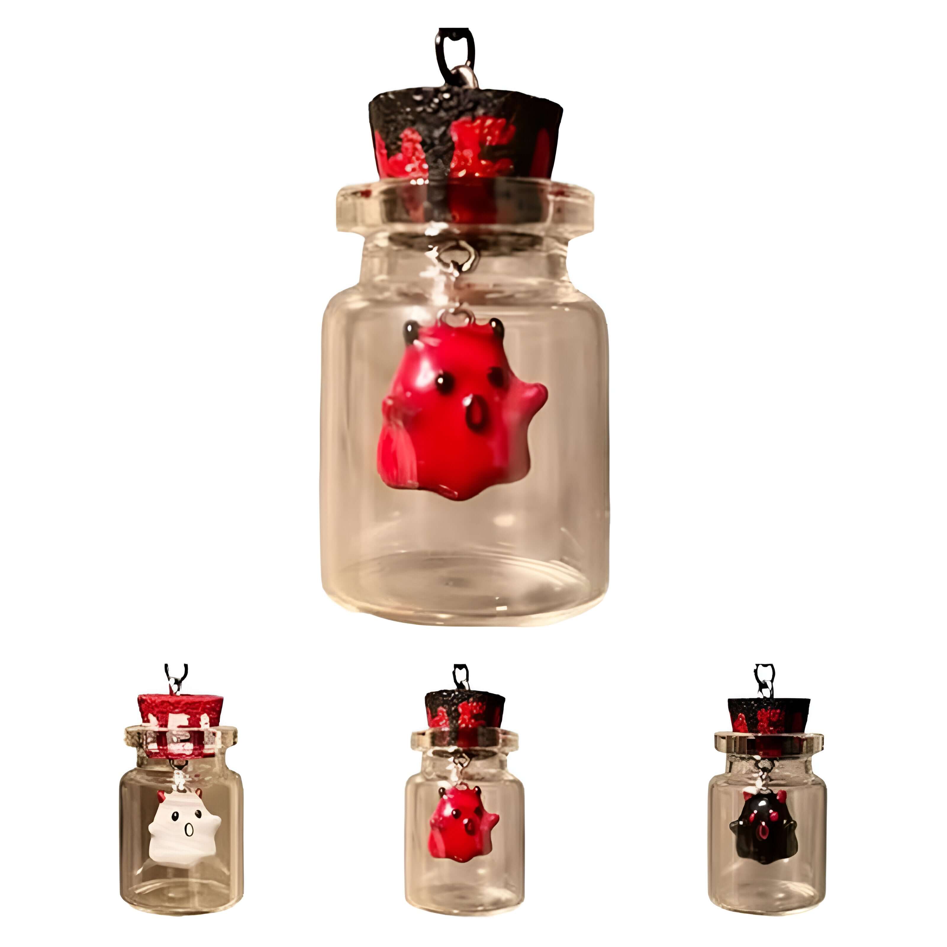 Ghost in a Bottle Halloween Pendant Necklace - Spooky Jewelry Gift for Women & Teens | Perfect for Halloween Parties, Cosplay & Gothic Fashion Accessories