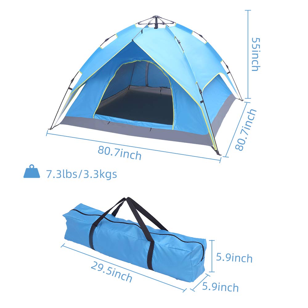 Waterproof Windproof Family Camping Tent - Large Dome Tent with Rainfly, Mesh Windows & Wide Door - Easy Setup & Portable with Carry Bag - Perfect for Outdoor Adventures, Backpacking & Family Camping Trips