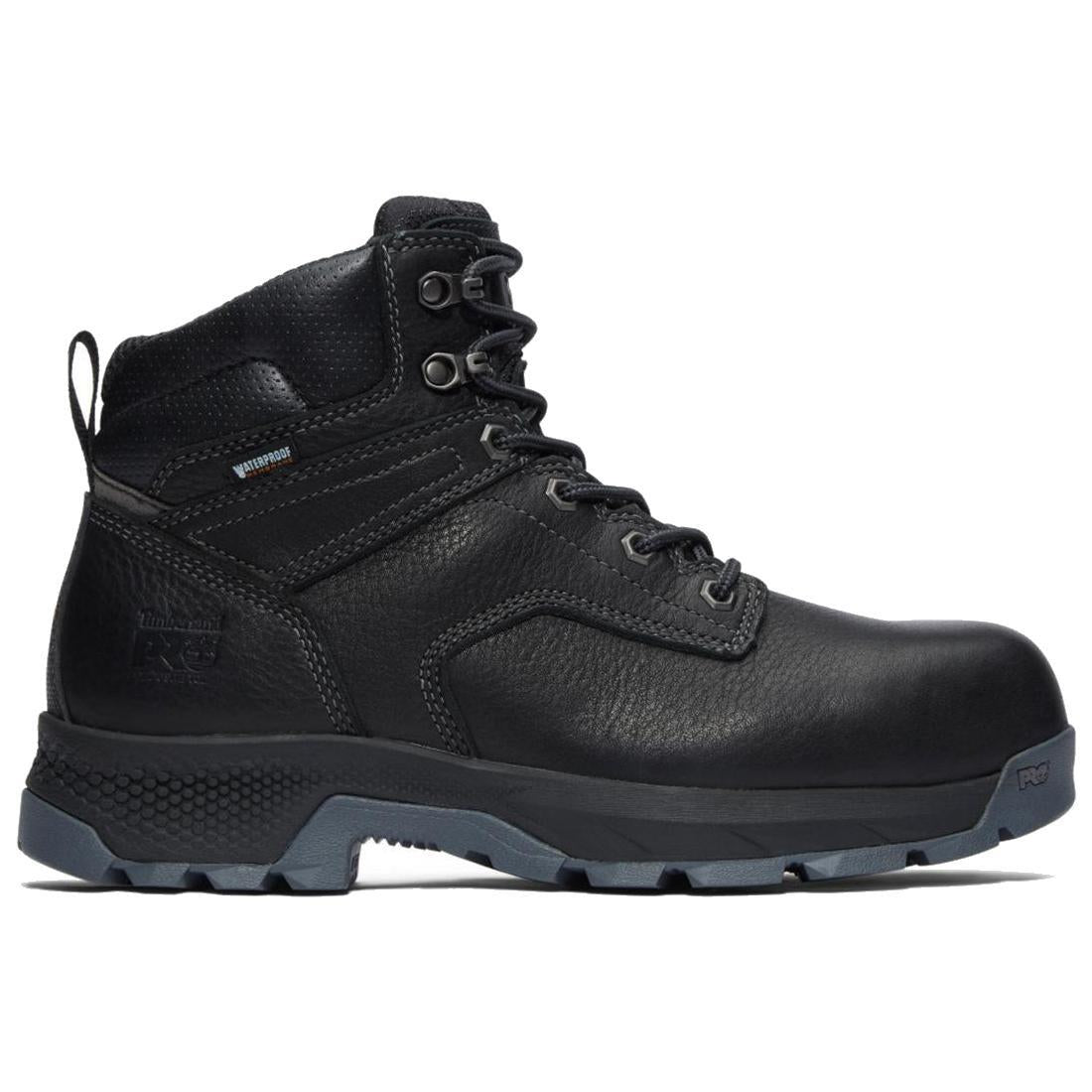 Titan EV 6 Inch Composite Toe Waterproof Work Boot for Men - Black Safety Shoes for Construction, Warehouse & Outdoor Work