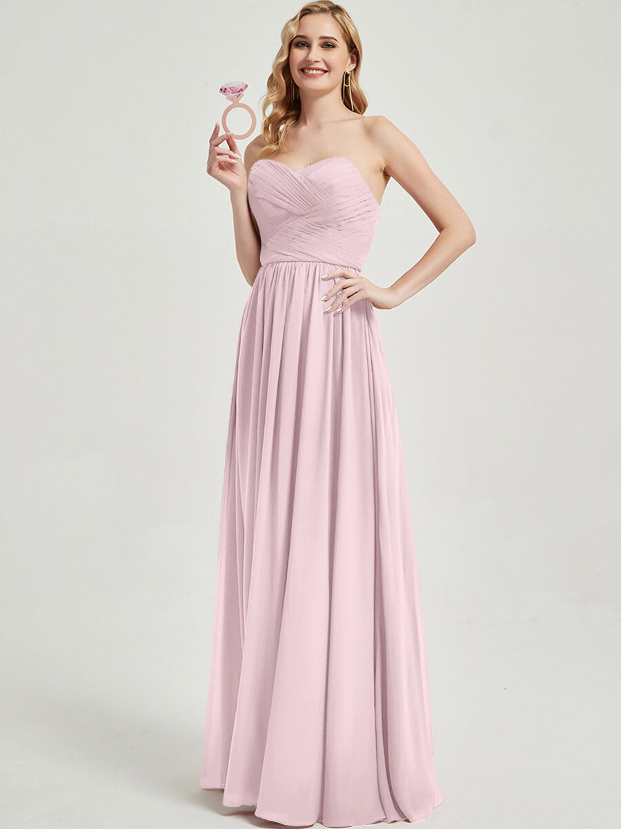 Elegant Blush Convertible Halter Off-Shoulder Chiffon Bridesmaid Maxi Dress for Weddings, Parties & Special Occasions