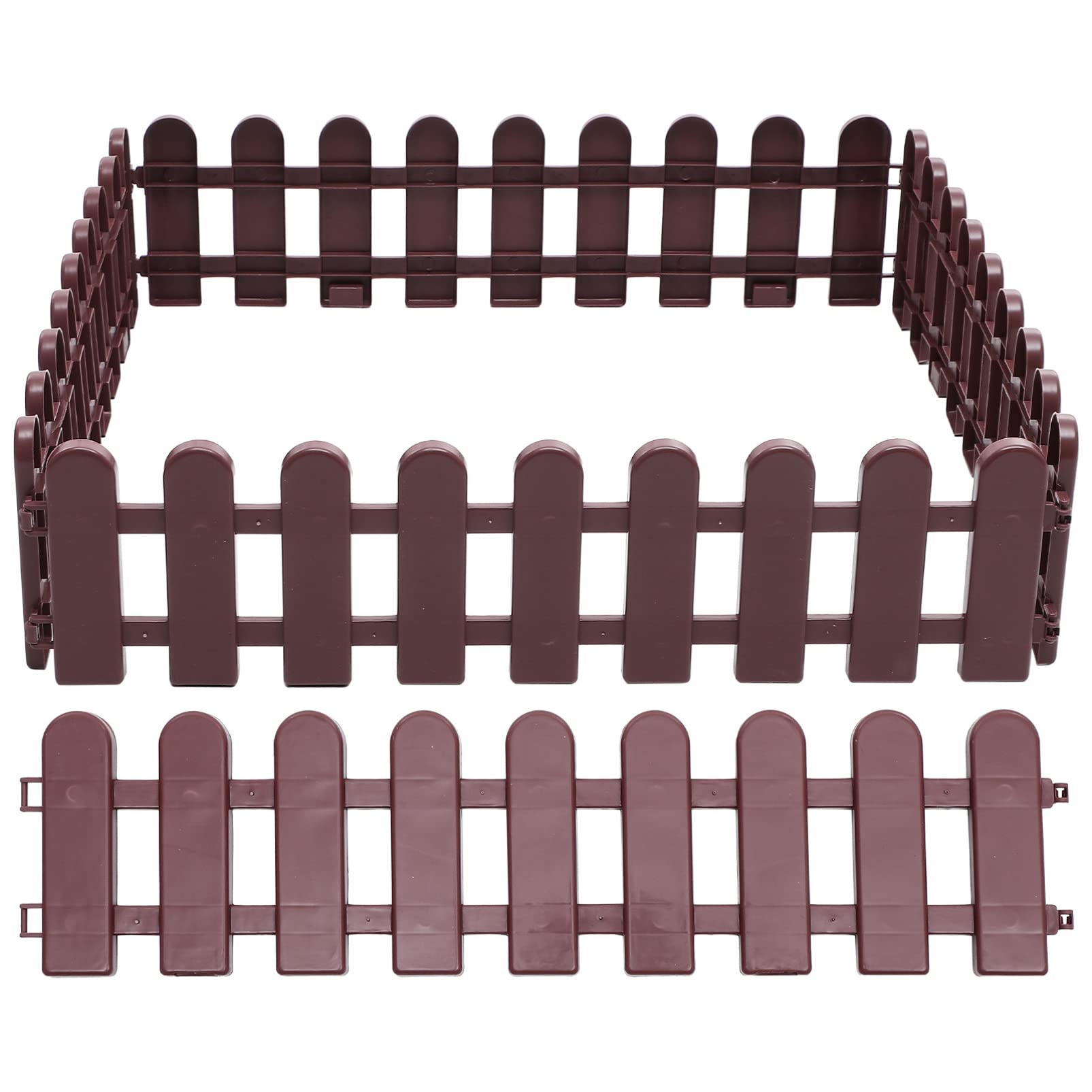 YARNOW 5-Pack White Plastic Garden Fence Panels - Decorative Lawn Edging for Flower Beds, Plant Borders & Landscape Design | Perfect for Patio, Yard & Outdoor Decor