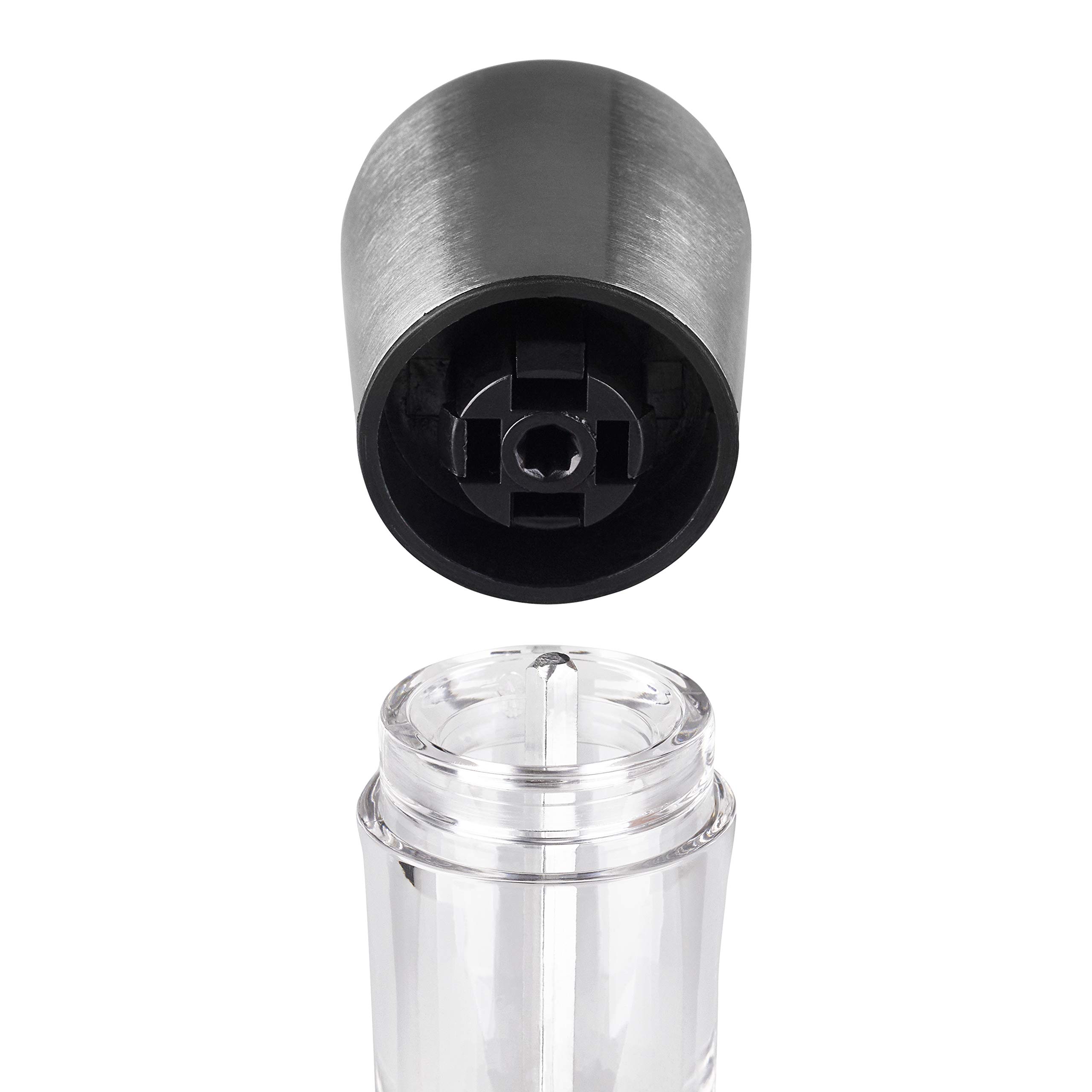 Cole & Mason Derwent Adjustable Salt Grinder - Premium Stainless Steel & Acrylic Design with Ceramic Precision Mechanism (190mm) - Perfect for Gourmet Cooking, Kitchen Countertops & Dinner Table Seasoning