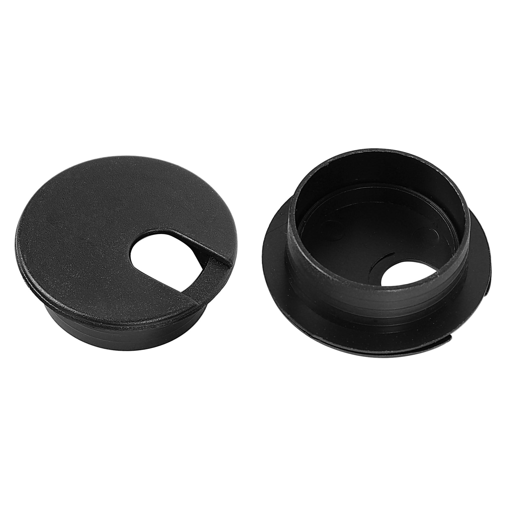 uxcell 4 Pack Black Desk Grommet Cable Hole Cover - 35mm/1.4 Inch PC Computer Table Wire Organizer for Office & Home Workspace Cable Management