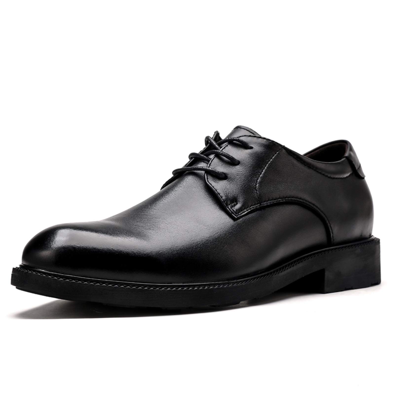 Premium Men's Oxford Dress Shoes - Lace-Up Derby Leather Business Shoes with Round Toe | Non-Slip, Comfortable & Durable for Office, Weddings & Formal Events