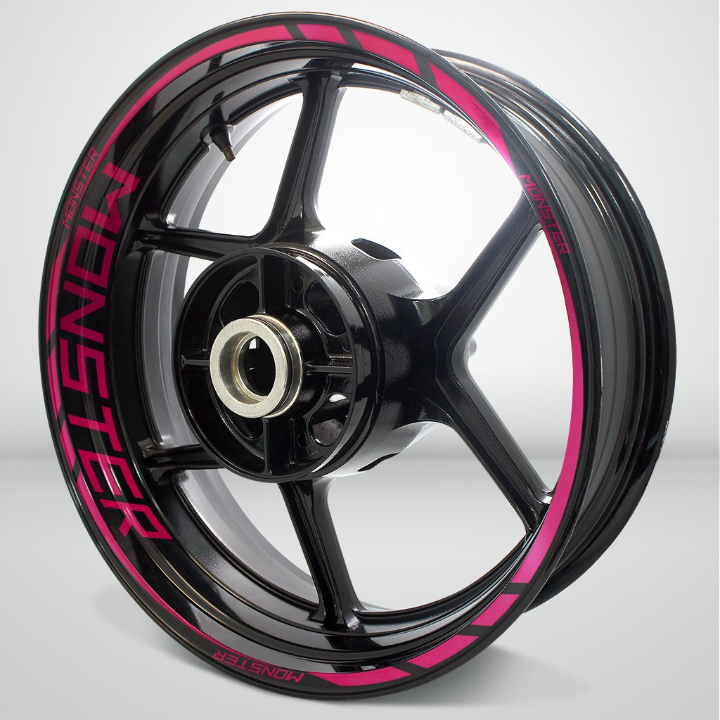 2 Tone Crimson Motorcycle Rim Wheel Decal Sticker - Compatible with Ducati Monster - High-Quality Vinyl Accessory for Bike Customization & Style Upgrade - Perfect for Street Bikes, Sport Bikes & Motorcycle Enthusiasts