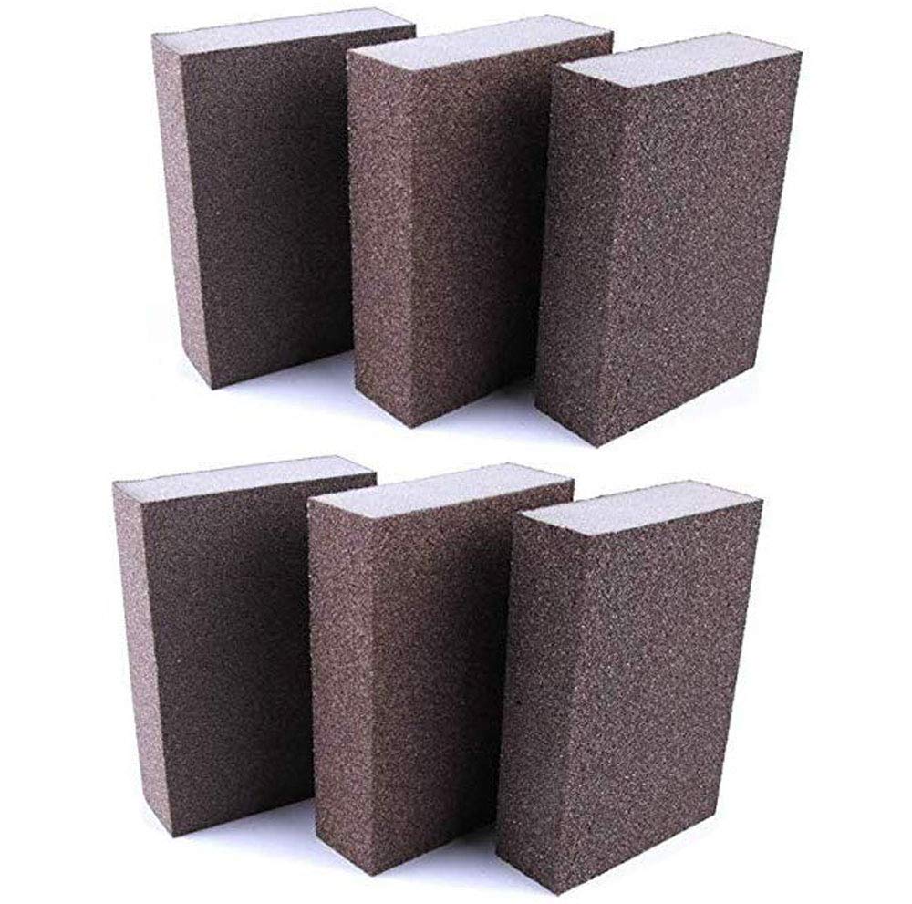 36 Grit Wet/Dry Sanding Sponge - 6pcs Diamond Polishing Pads for Metal, Wood & Auto - Hand Sanding Tool for DIY Projects, Car Detailing & Surface Refinishing