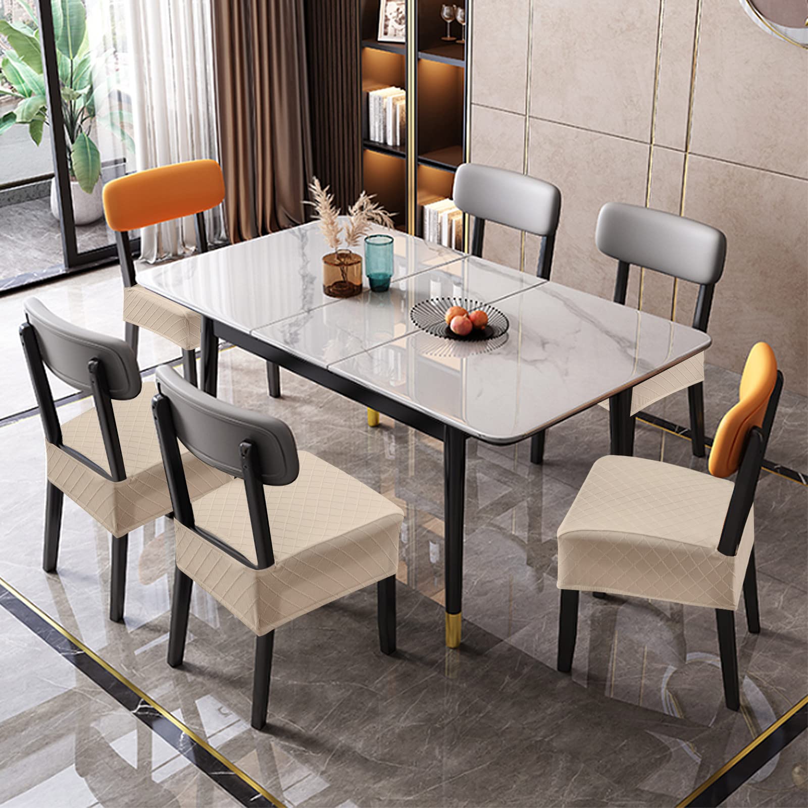 Waterproof Chair Seat Covers - Durable Dining Room & Kitchen Chair Slipcovers - Protects from Spills, Stains & Wear - Perfect for Family Meals, Parties & Everyday Use