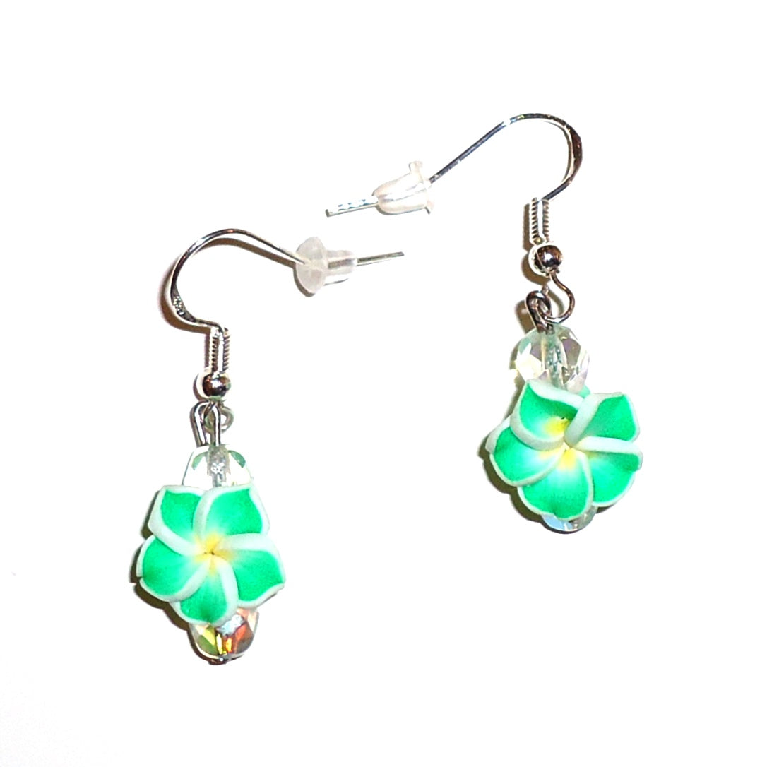 Seafoam Plumeria Flower Earrings for Women - Dainty Hawaiian Floral Jewelry - Perfect for Beach Vacations, Summer Outfits & Tropical Parties