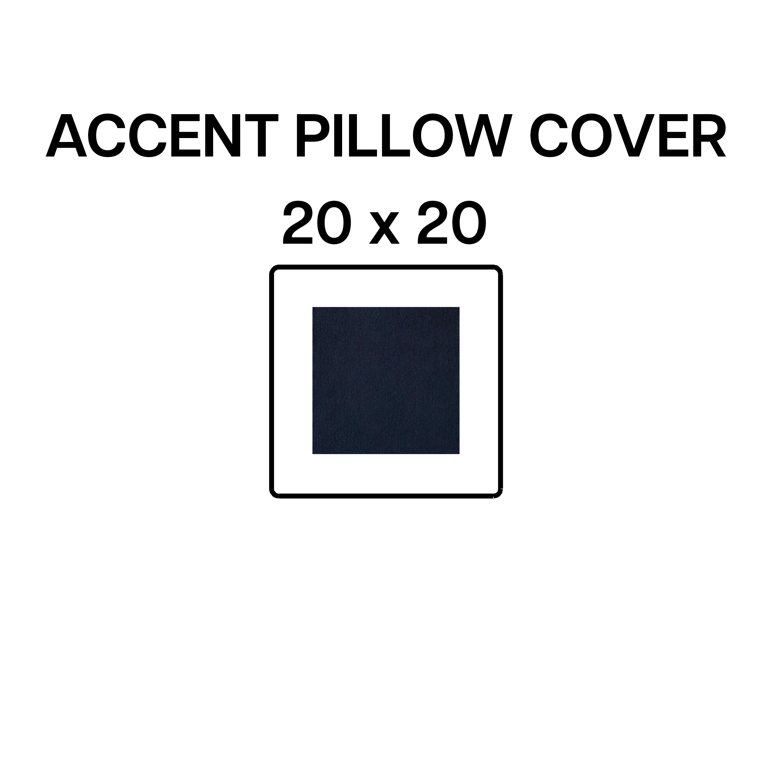 Navy Blue 20x20 Accent Pillow Cover BP 642 112 - Decorative Throw Pillow for Sofa, Bed & Home Decor