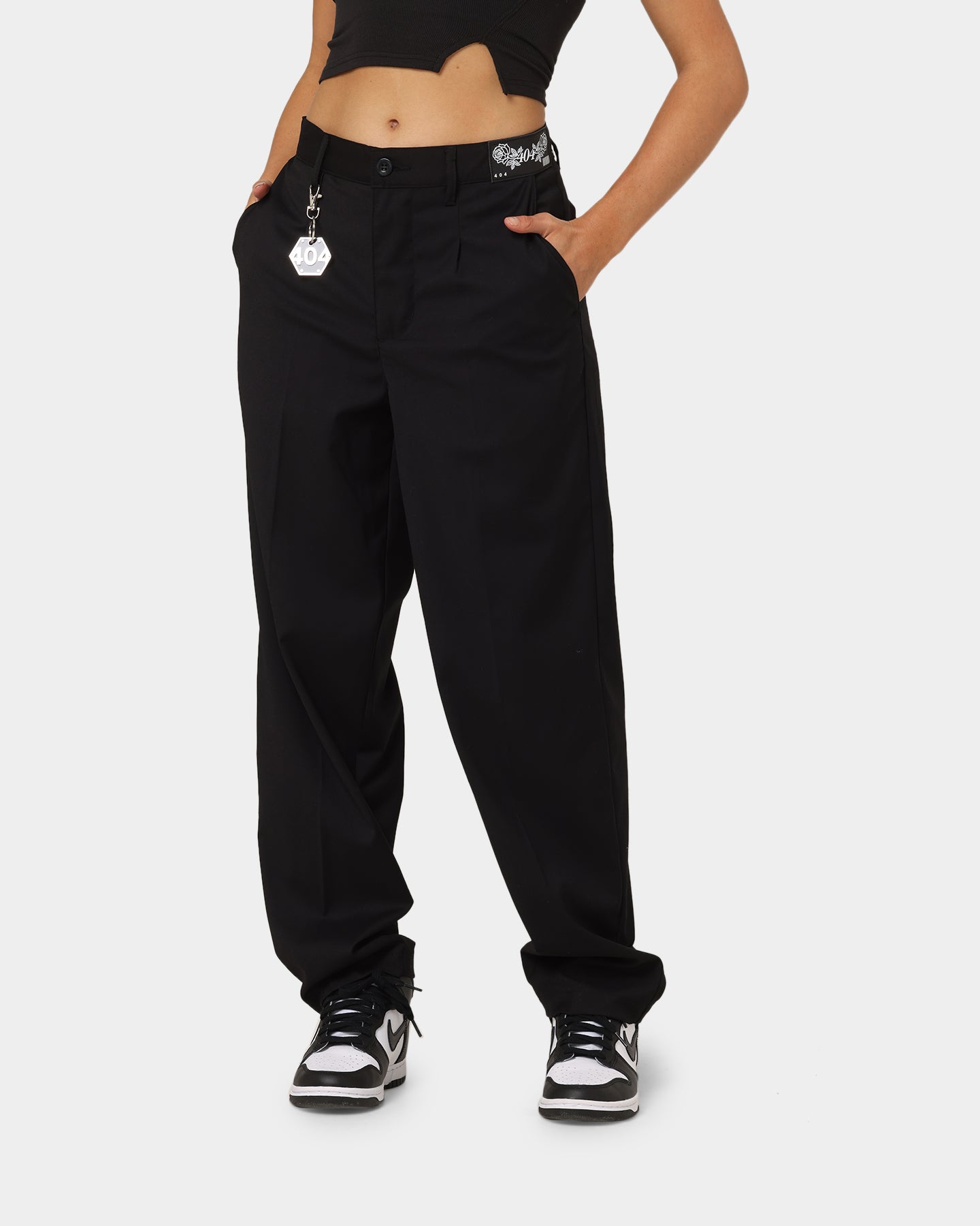 404 Liberty Baggy Trousers for Men - Comfortable Black Loose Fit Pants | Casual Streetwear, Hip Hop Fashion, Everyday Wear