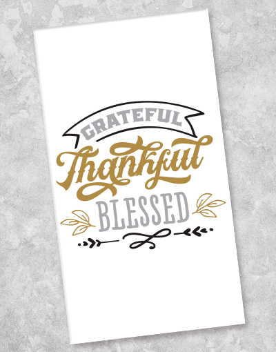 Grateful Thankful Blessed Guest Towel Napkins - 36 Count Cotton Kitchen Towels for Holiday Entertaining & Home Decor