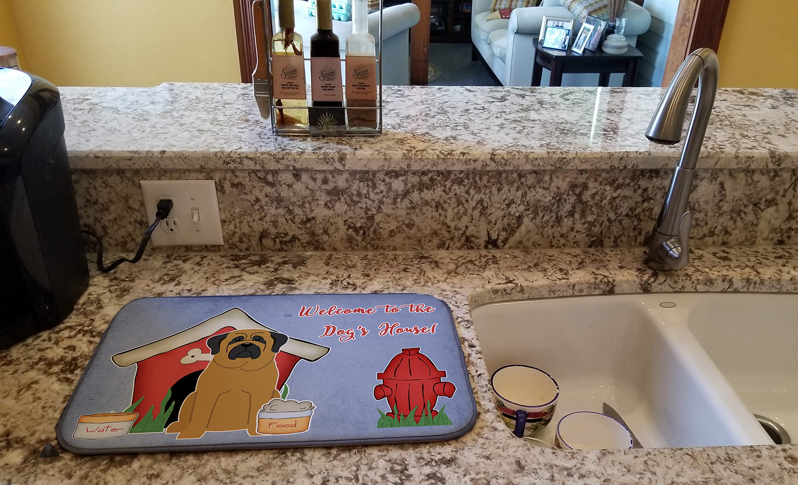 Mastiff Dish Drying Mat - Absorbent Kitchen Counter Pad (14x21