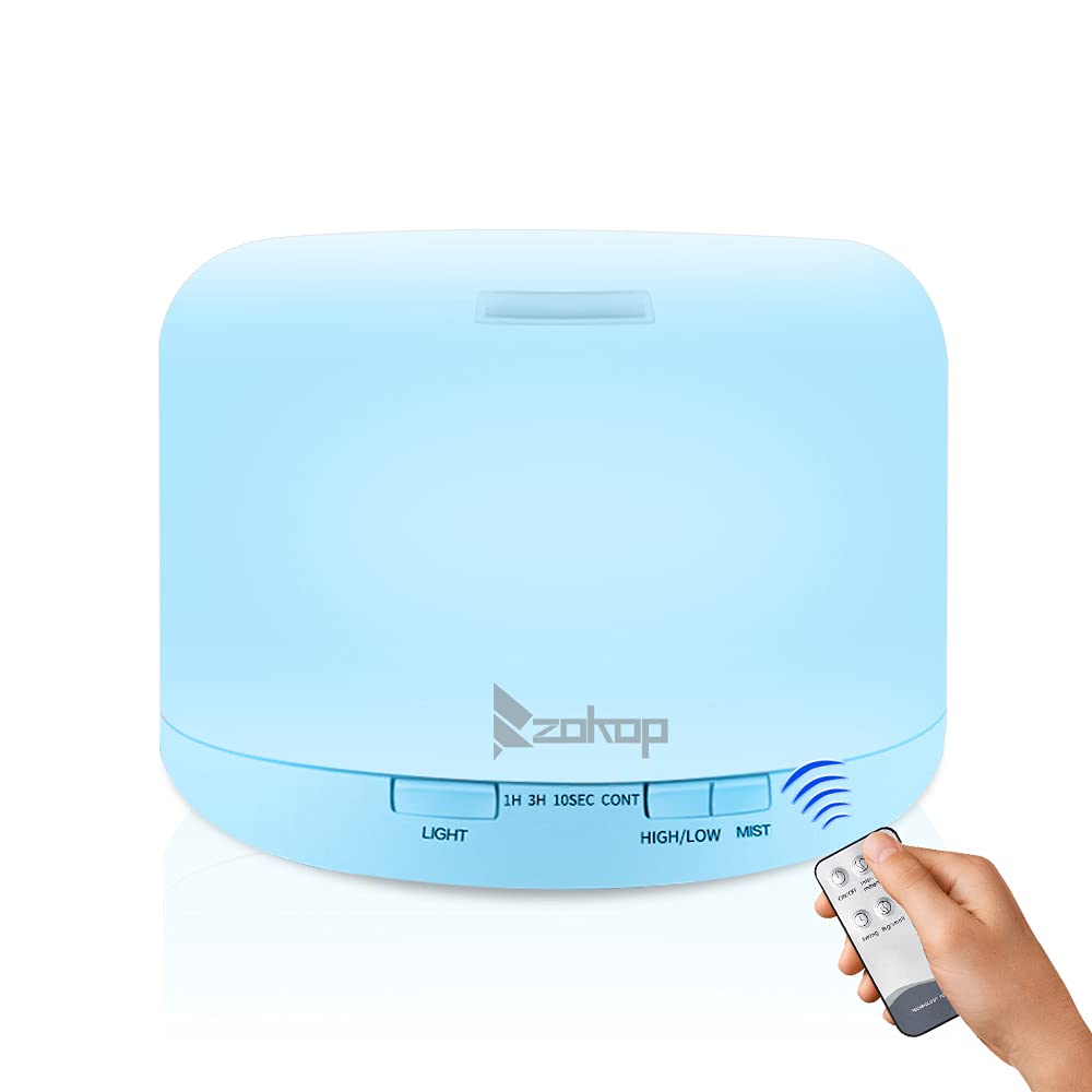 500ml Premium Essential Oil Diffuser with Remote Control - 110V Ultrasonic Aromatherapy Humidifier for Home, Office, Yoga & Spa - Auto Shut-Off, Timer & Safety Switch - Perfect for Relaxation, Sleep & Stress Relief