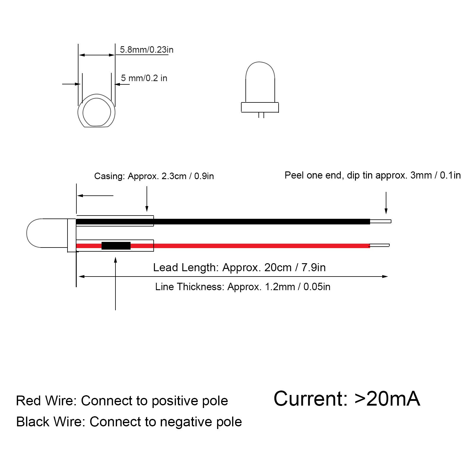 Pure Copper Low Power LED Lights - Bright Prewired Diodes for Corridor & Stairs Lighting (Yellow)