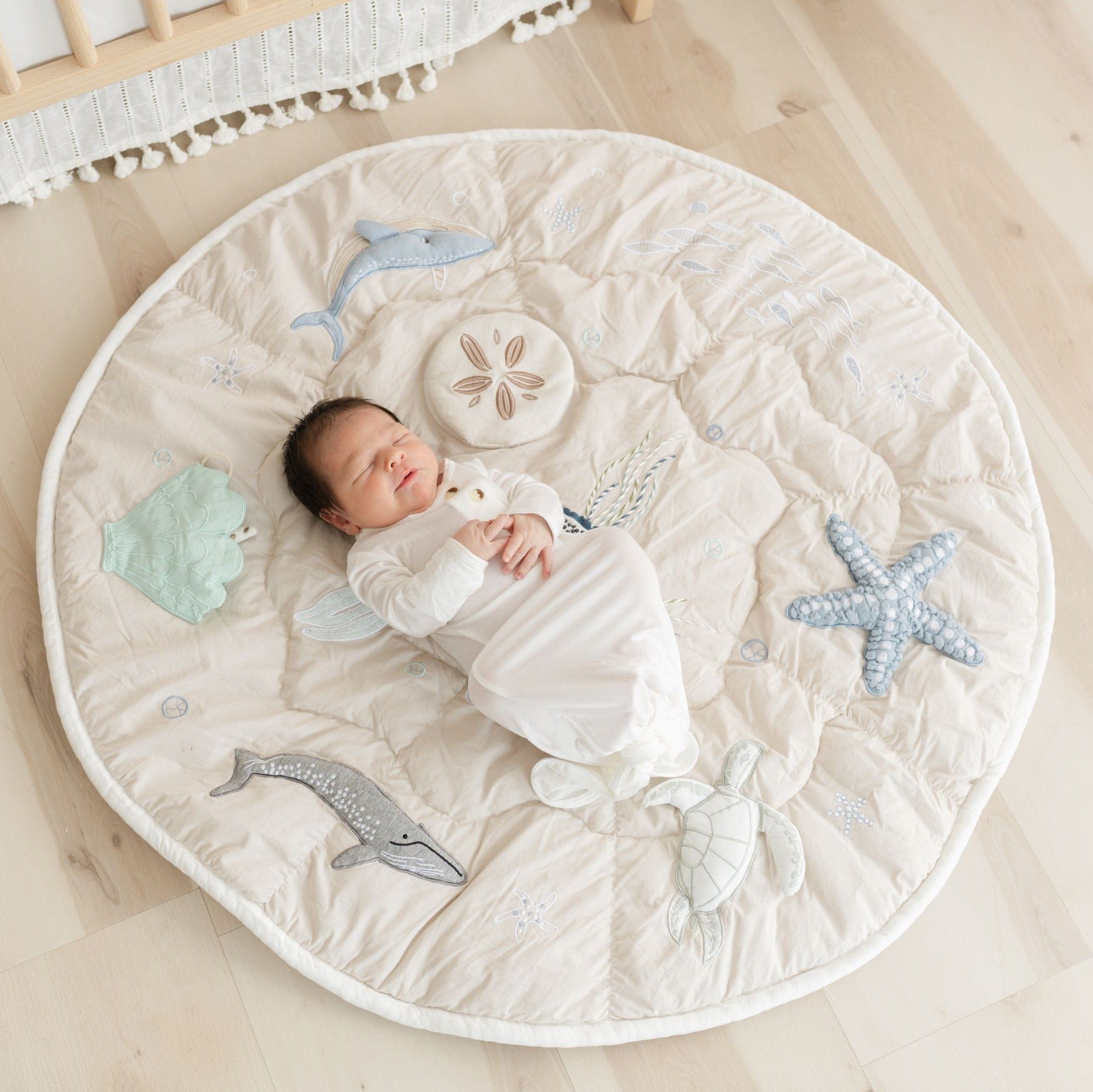 Crane Baby Cove Ocean Adventure Activity Playmat - Soft & Safe Play Mat for Infants & Toddlers - Perfect for Tummy Time, Crawling & Learning - Waterproof & Non-Toxic