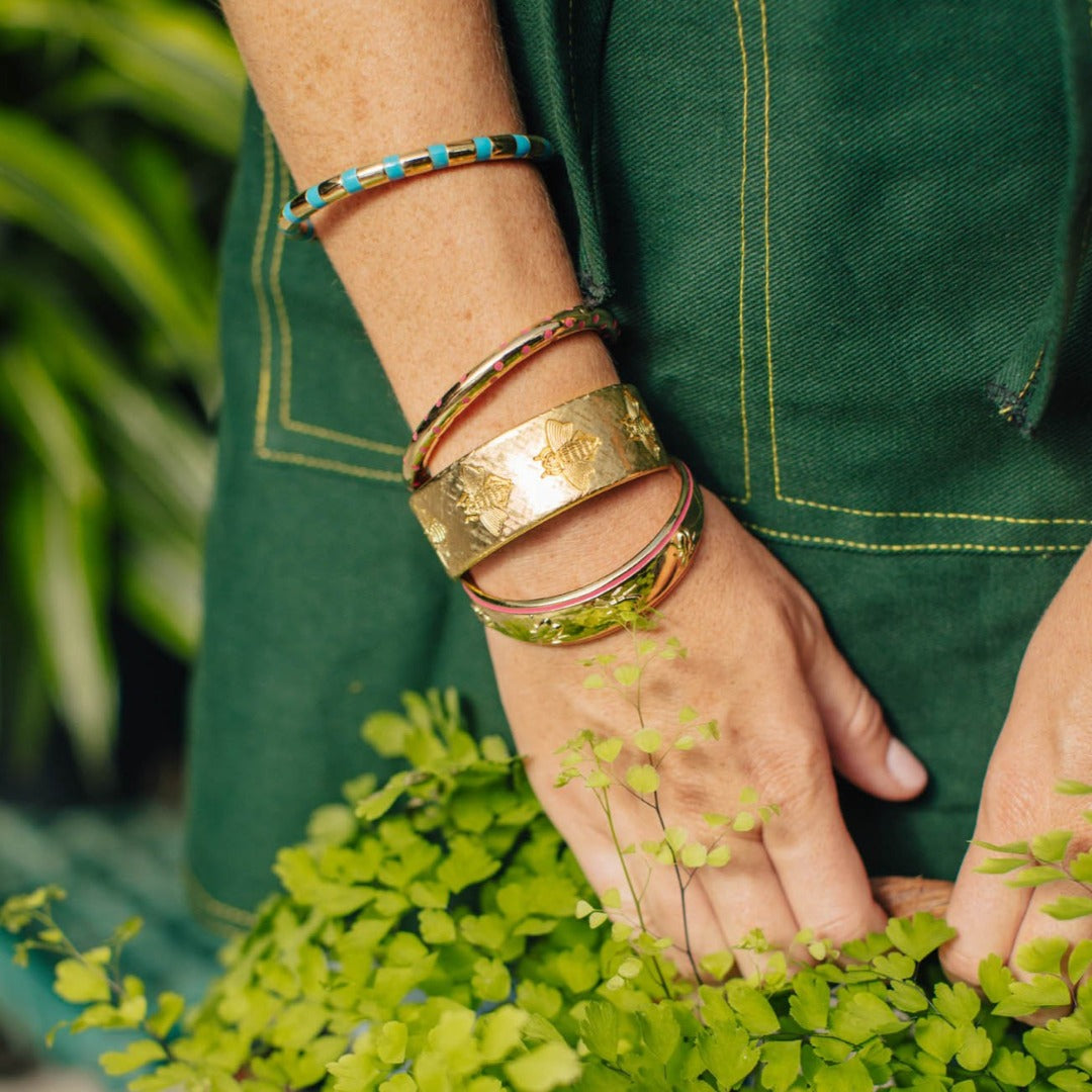 Goldbug Collection Bee Mine Cuff Bracelet - Dainty Gold Bee Charm Adjustable Bangle for Women - Perfect for Valentine's Day, Mother's Day & Everyday Wear