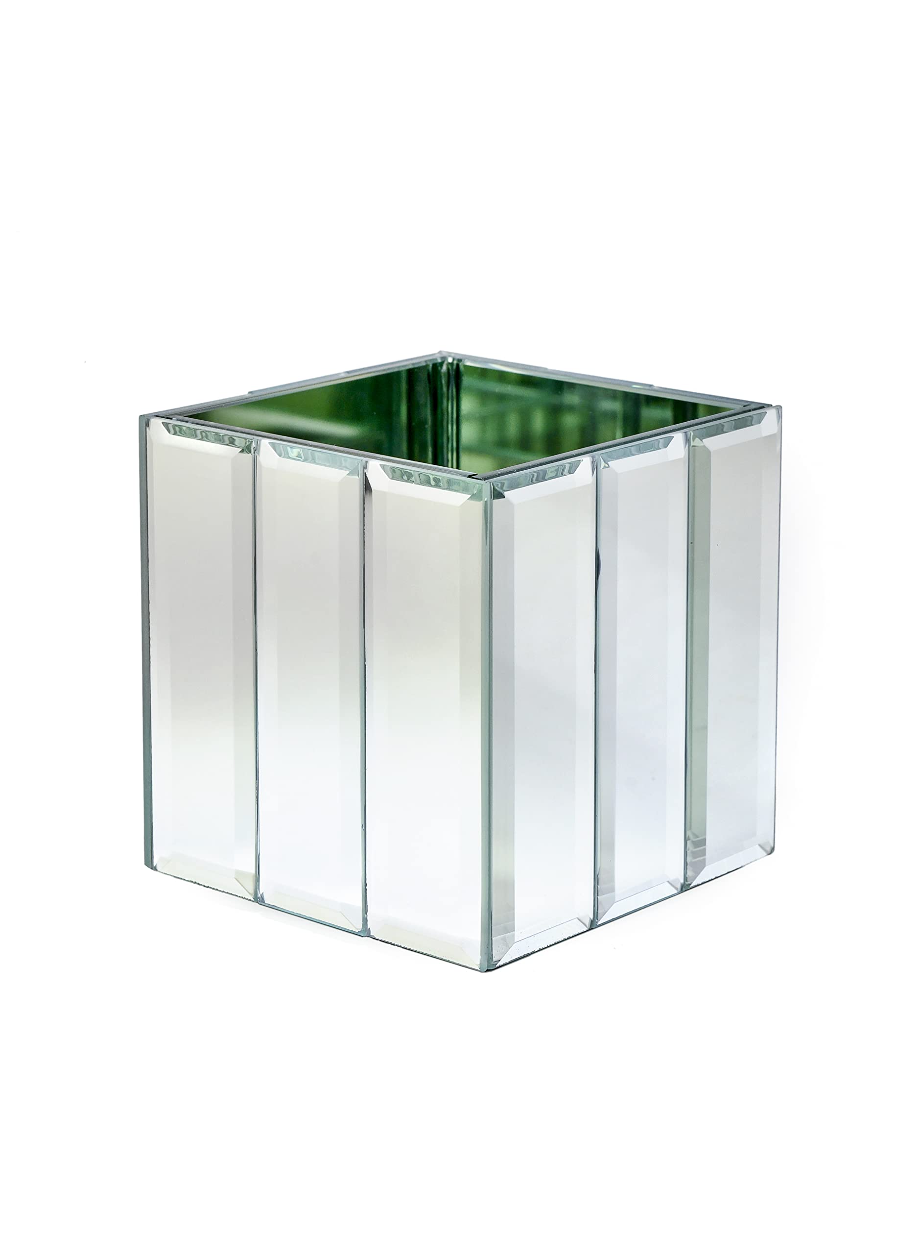 Serene Spaces Living Small Gatsby Mirror Strip Cube Vase – 4