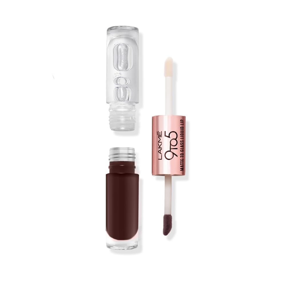 LAKMÉ 9 To 5 Matte To Glass Liquid Lipstick - Long Lasting Matte & Glossy Finish Lip Color for Day to Night Wear | Perfect for Office, Parties & Special Occasions