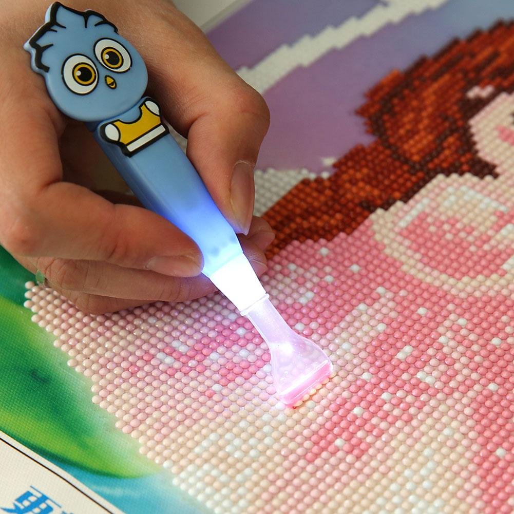 5D Diamond Painting Pen with Light - DIY Diamond Art Craft Needlework Tool for Adults & Kids - Perfect for Home Decor, Gift Making & Stress Relief