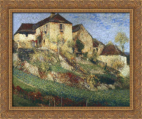 Henri Martin Landscape with House 24x20 Gold Ornate Wood Framed Canvas Art - Premium Wall Decor for Living Room, Bedroom & Office
