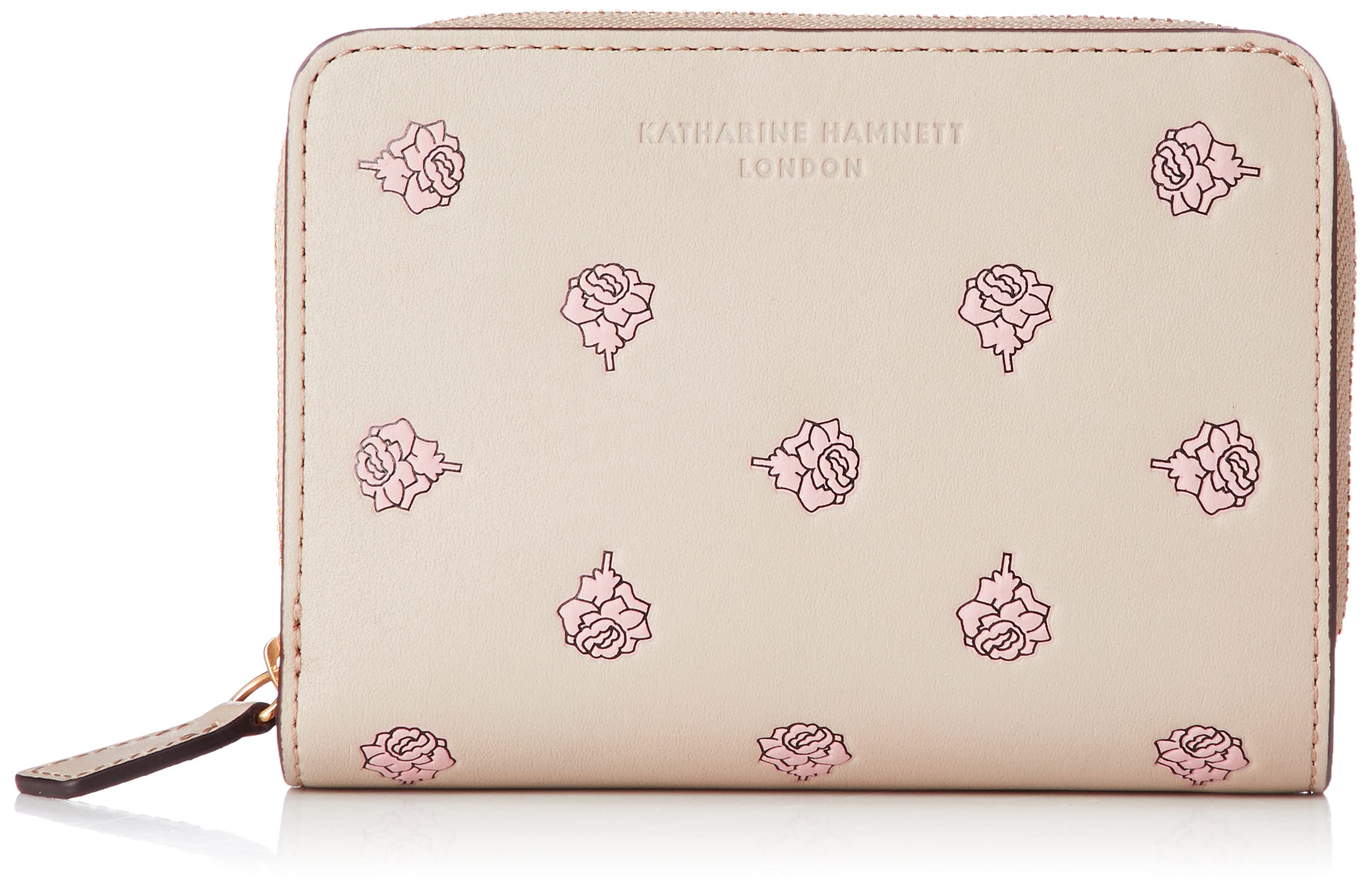 KATHARINE HAMNETT LONDON Women's Bi-Fold Zipper Wallet with Coin Purse - Stylish & Compact for Everyday Use, Travel, and Gift Giving