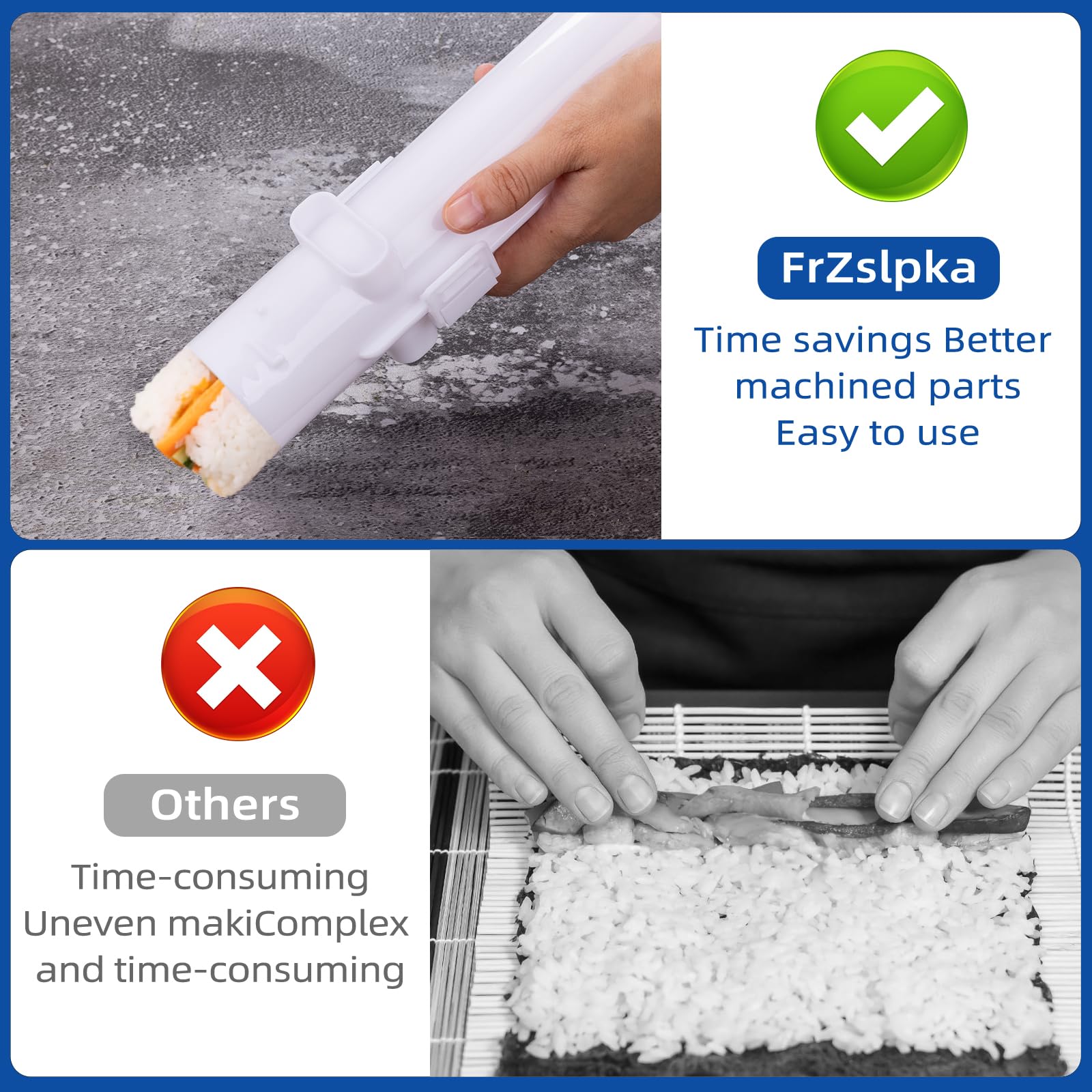 **Premium Sushi Maker Kit - BPA-Free Food Grade Plastic Sushi Roller Bazooka for Beginners & Kids | Easy DIY Homemade Sushi Making at Home (White) | Perfect for Family Cooking, Parties & Healthy Snacks**