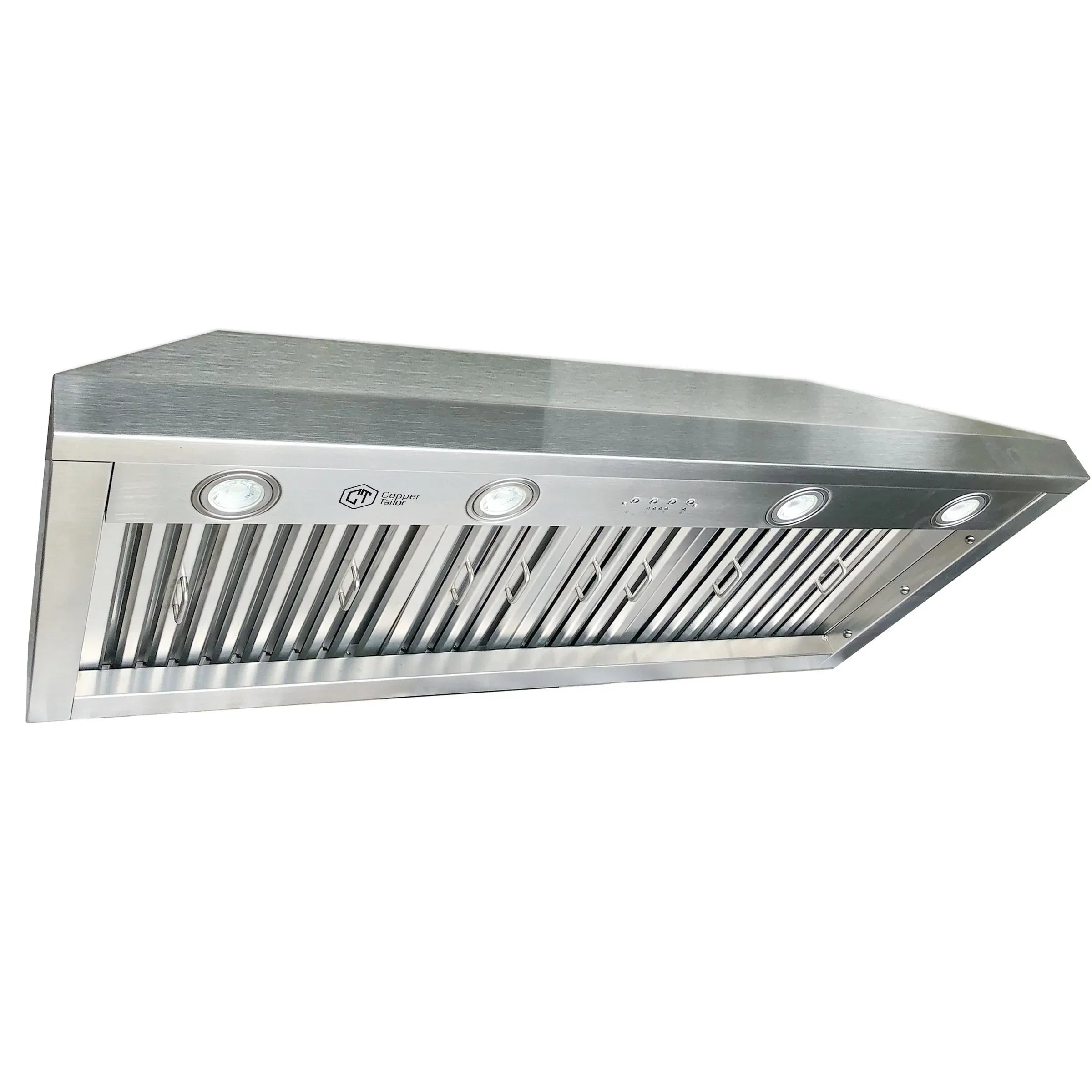 Premium RHM Curve Custom Stainless Steel Range Hood with Brass Accent - Model SH33 3T C - Modern Kitchen Ventilation for Home & Restaurant Use