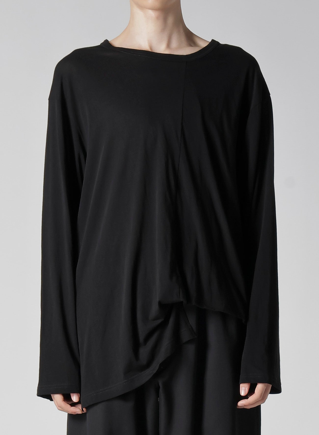 Diorama Jersey Asymmetrical Hem Long Sleeve Top for Women | Fashionable & Comfortable Blouse for Casual Wear, Office Outfits & Night Out