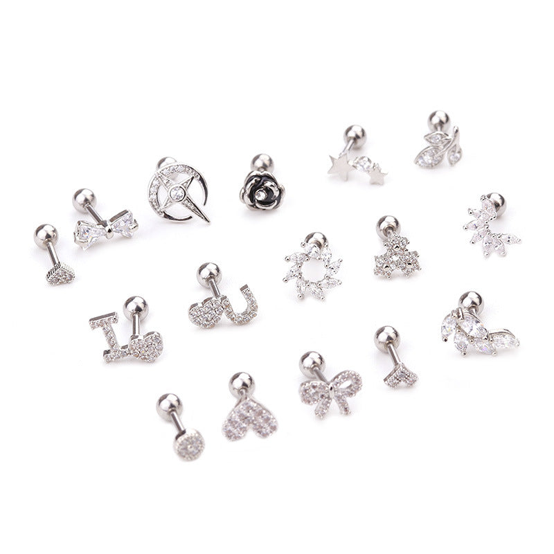 16G Heart Stud Love Conch Upper Ear Piercing Studs - Dainty Cartilage Earrings for Women | Perfect for Valentine's Day, Anniversary Gifts & Everyday Wear | HSPJ1915