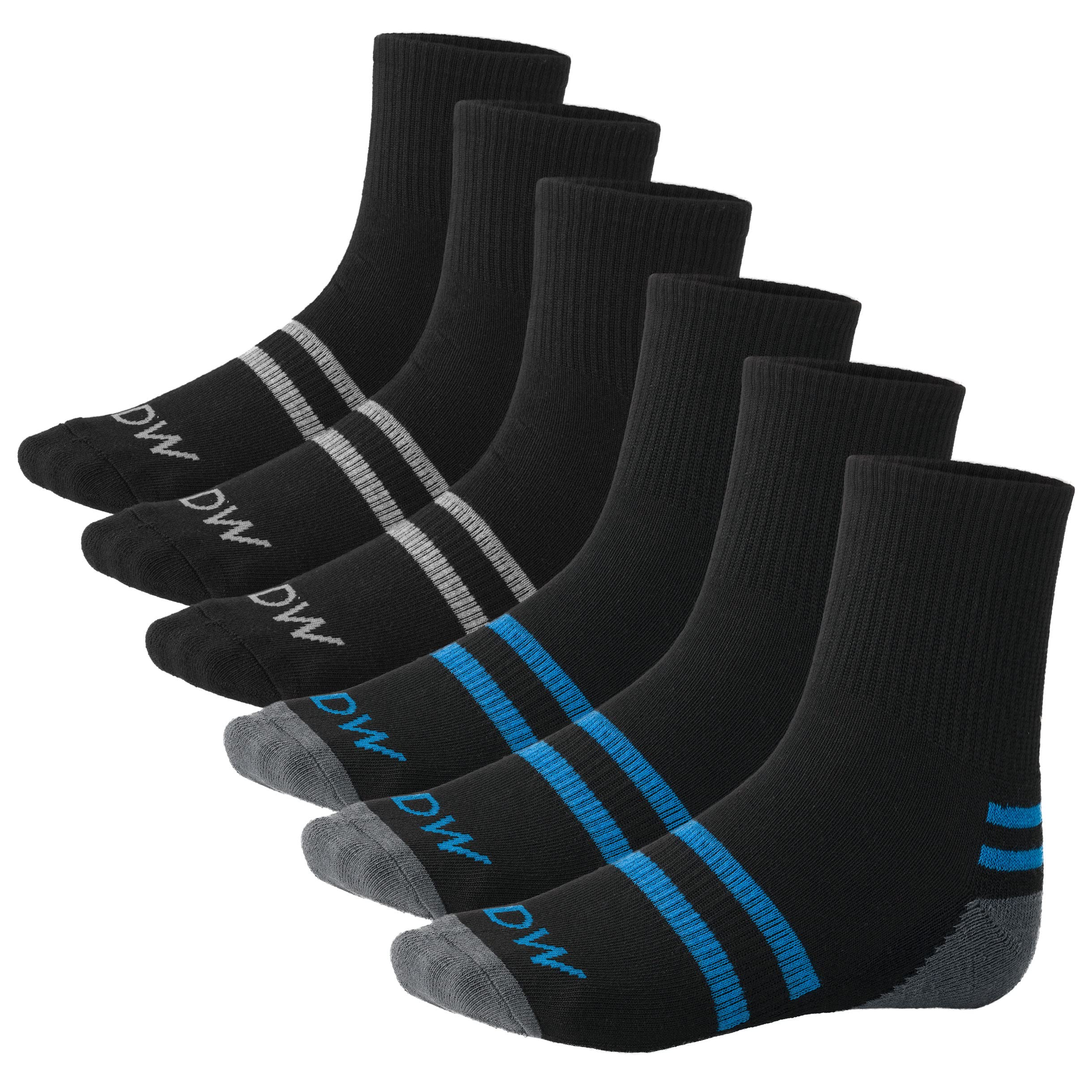 Debra Weitzner Performance Running Socks for Women & Men - Cushioned Heel Tab Athletic Quarter Socks (6 Pairs) - Ideal for Marathon, Gym Workouts & Daily Jogging