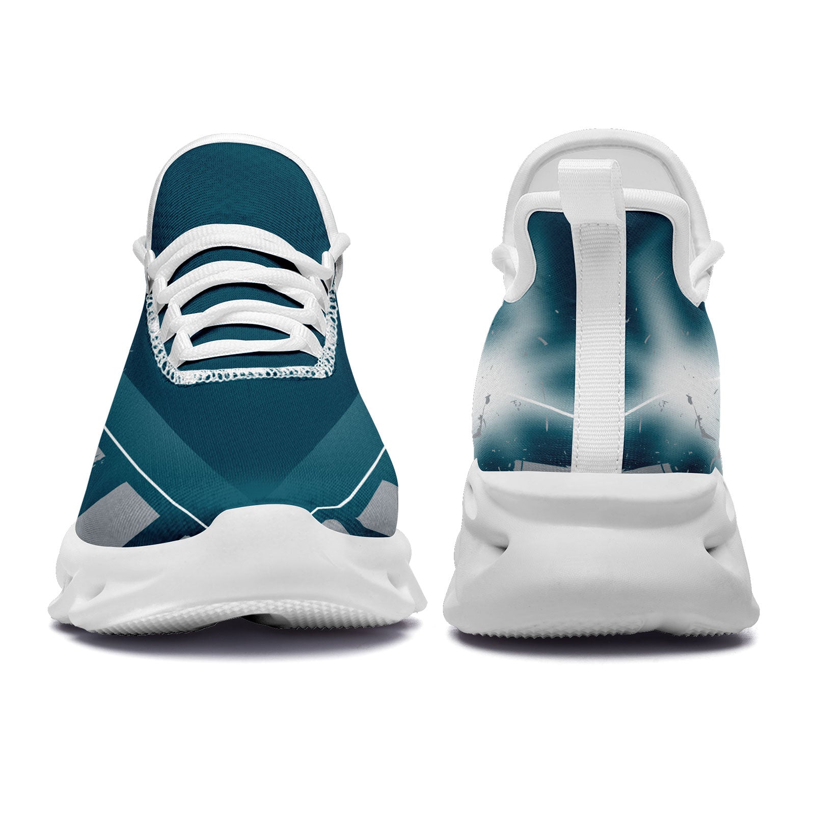 Custom Green & Gray Philadelphia Maxsoul Personalized Sneakers - Unisex Casual Shoes FN003 D020260 | Perfect for Streetwear, Urban Fashion & Everyday Comfort