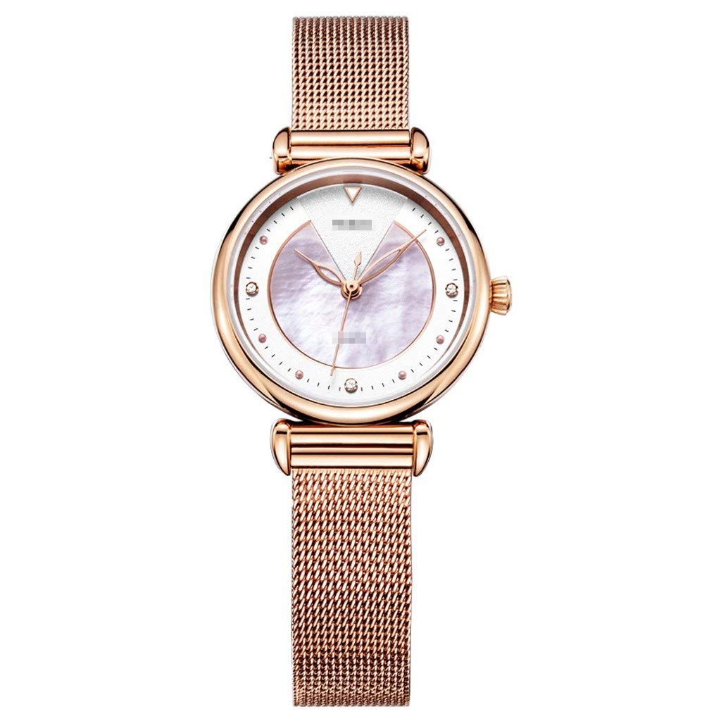 DLT Women's Fashion Watches - Stainless Steel Shell Flower Dial Analog Quartz Wristwatch with Milanese Mesh Band, Waterproof Casual Watch (Rose Gold) | Perfect for Office, Dating & Everyday Wear