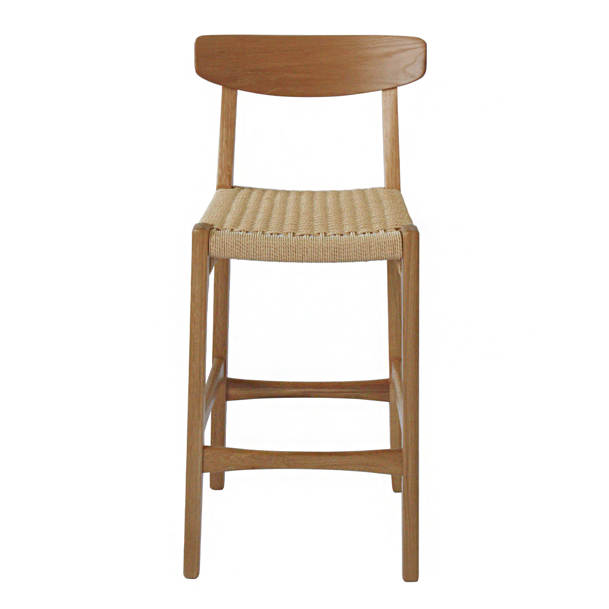 Fitzroy Rattan Bar Stool With Backrest - Natural Wicker Counter Height Stool for Kitchen Island, Patio & Outdoor Dining - Comfortable & Stylish Bar Chair for Home Decor