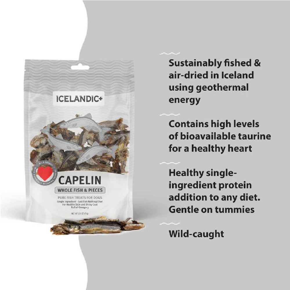 Premium Capelin Whole Fish Dog Treats - Natural, High-Protein Snacks for Dogs - Perfect for Training, Rewards & Dental Health