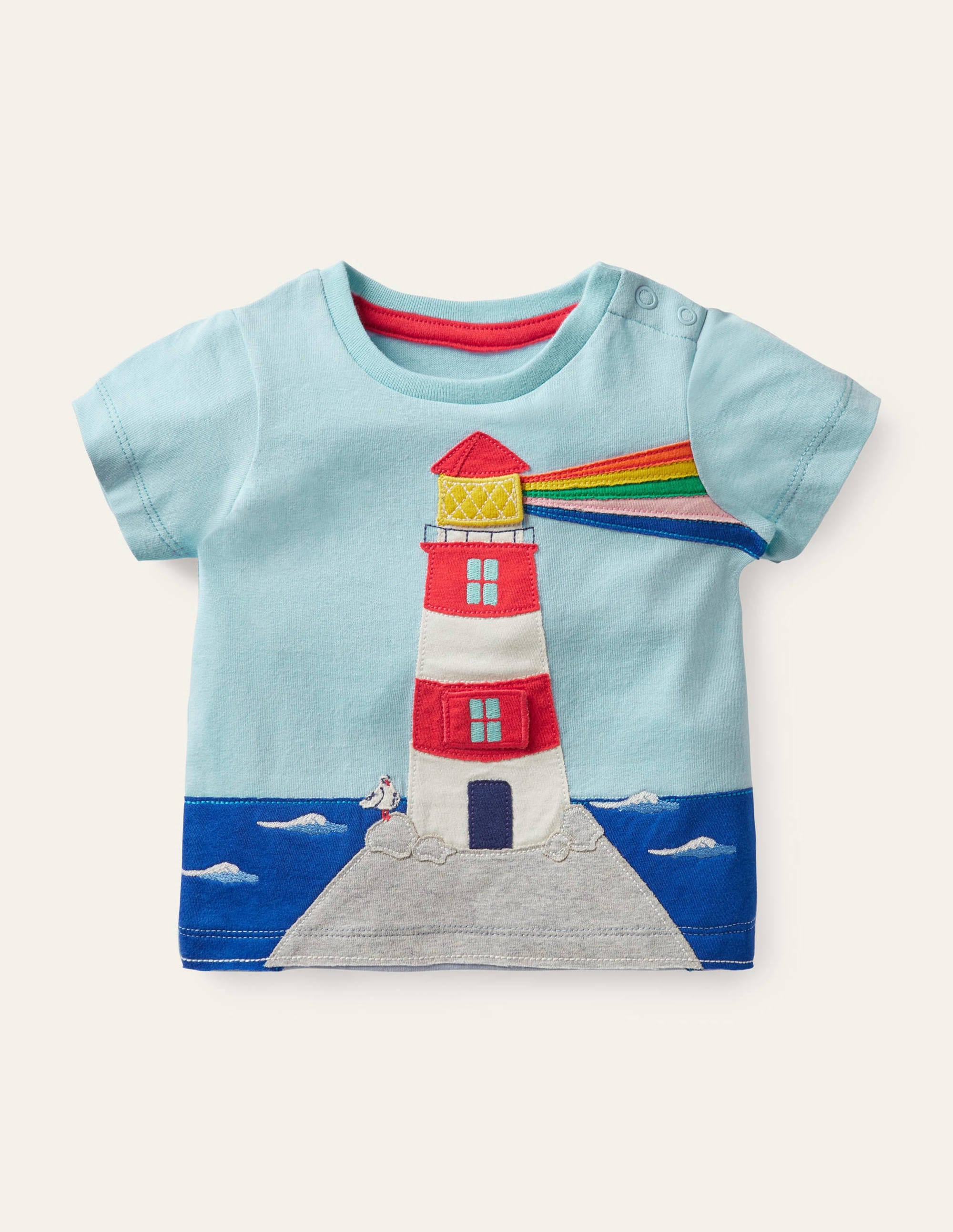Animal Adventures Flap T-Shirt - Provence Blue Lighthouse Print - Casual Wear for Kids & Adults - Perfect for Outdoor Adventures & Family Activities