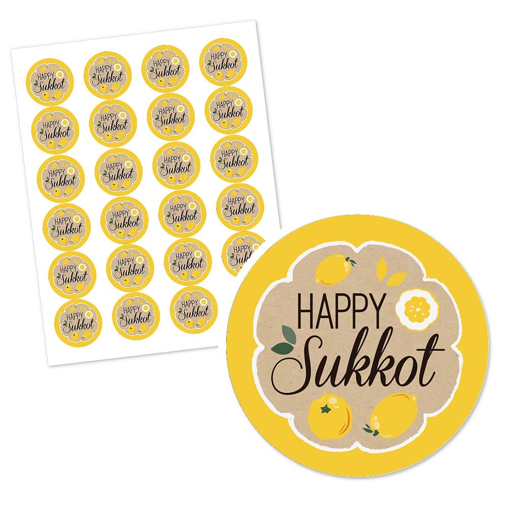 Sukkot Stickers - 24 Jewish Holiday Labels for Sukkah Decor