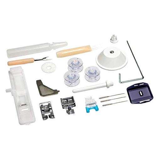 Necchi K132A Sewing Machine with 32 Stitches - Automatic Needle Threader, Metal Frame, White & Purple - Perfect for Home Tailoring, Quilting, and DIY Fashion Projects
