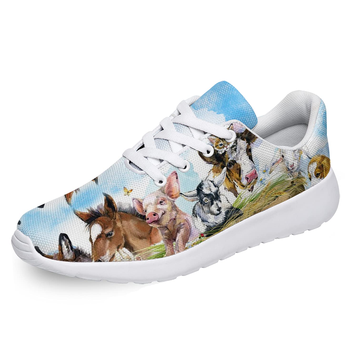 **Men's & Women's Cow Print Running Sneakers - Breathable Comfortable Athletic Shoes for Jogging, Walking & Tennis - Perfect Gift for Him & Her - Ideal for Gym, Workouts & Casual Wear**