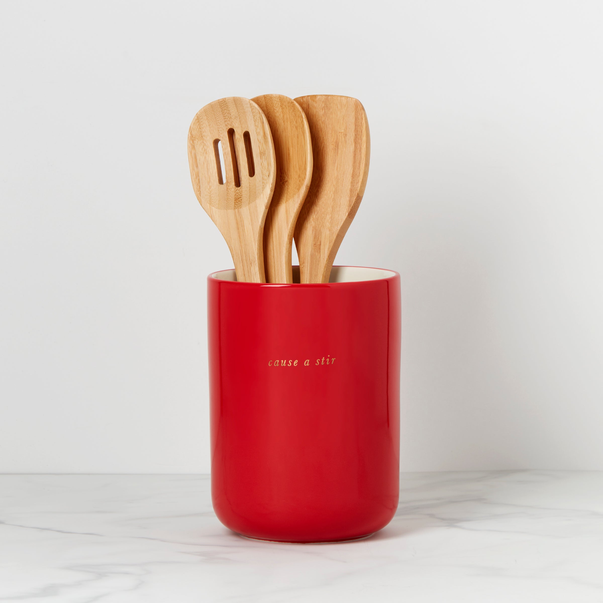 Premium Wooden Apple-Shaped Crock with Serving Utensils - Perfect for Kitchen Storage & Charcuterie Board Display