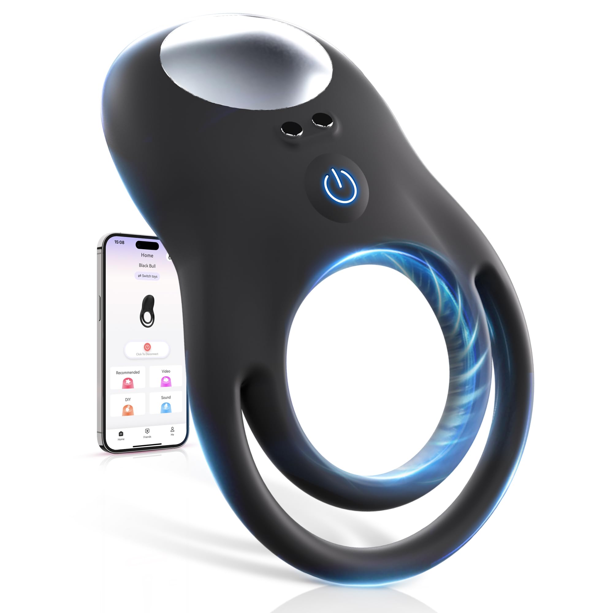 Vibrating Cock Ring for Couples - 10 Powerful Vibration Modes, Rechargeable Penis Ring for Enhanced Pleasure - Black Adult Sex Toy for Men & Women | Perfect for Couples Play, Solo Use & Spicing Up Your Intimate Moments