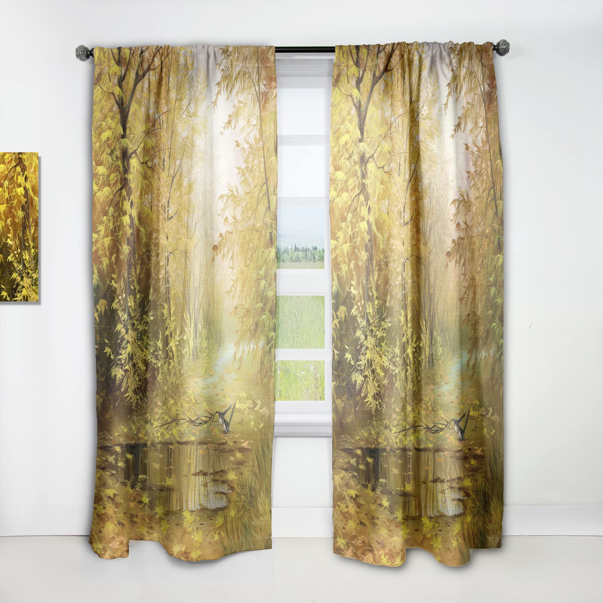 DesignQ 'Pathway in Beautiful Autumn Forest' Thermal Insulated Curtains - Single Panel 52x120 Inches - Elegant Window Drapes for Bedroom & Living Room - Perfect for Seasonal Decor & Light Control