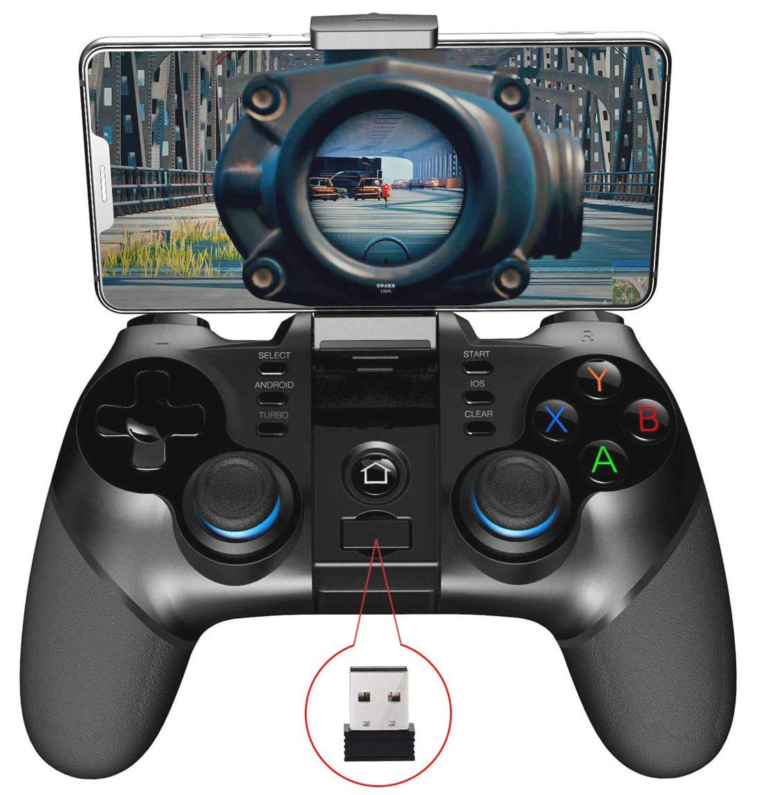 iPega PG-9156 Wireless Bluetooth 4.0 & 2.4G Game Controller for Samsung Galaxy S22/S21/S20/S10/Note 20/10, VIVO, Oppo Android Smartphones & Tablets (Android 6.0+) - Perfect for Mobile Gaming, Cloud Gaming & Console-Style Play