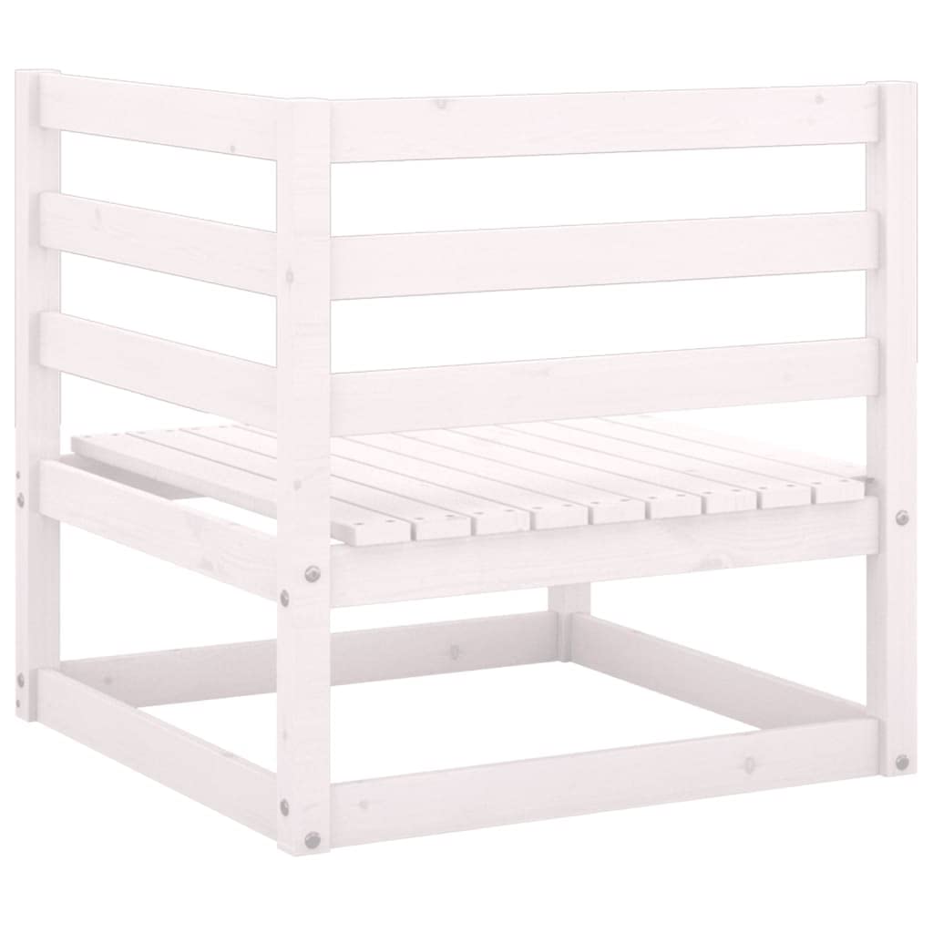 SKM Patio 2-Seater Outdoor Sofa with Weather-Resistant Cushions - White Solid Pinewood Furniture for Garden, Deck, Poolside & Backyard Relaxation