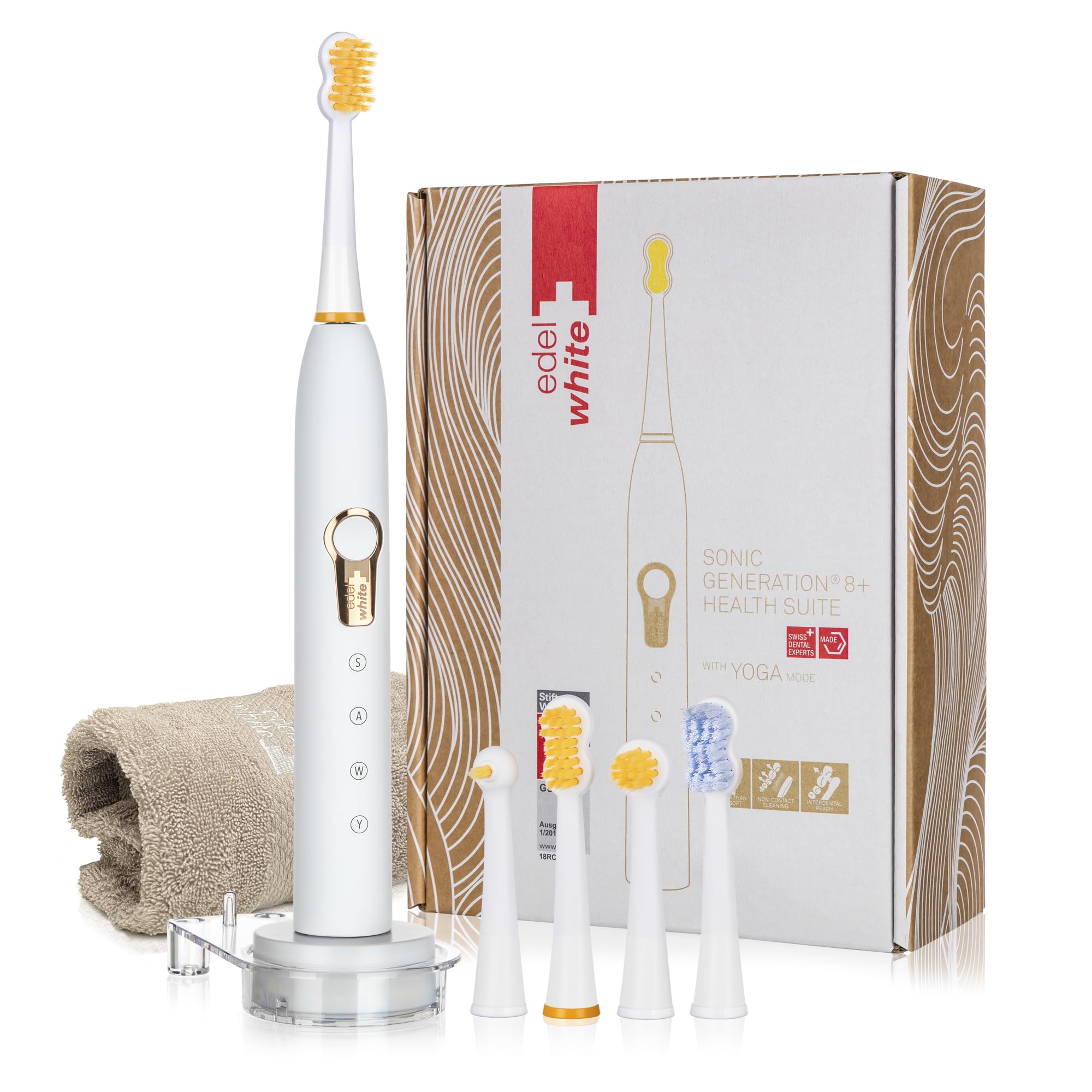 Edel+White SG8 Sonic Generation 8 Electric Toothbrush - Ultra Clean Teeth & Gum Care, Waterproof Rechargeable for Travel, Home & Family Use